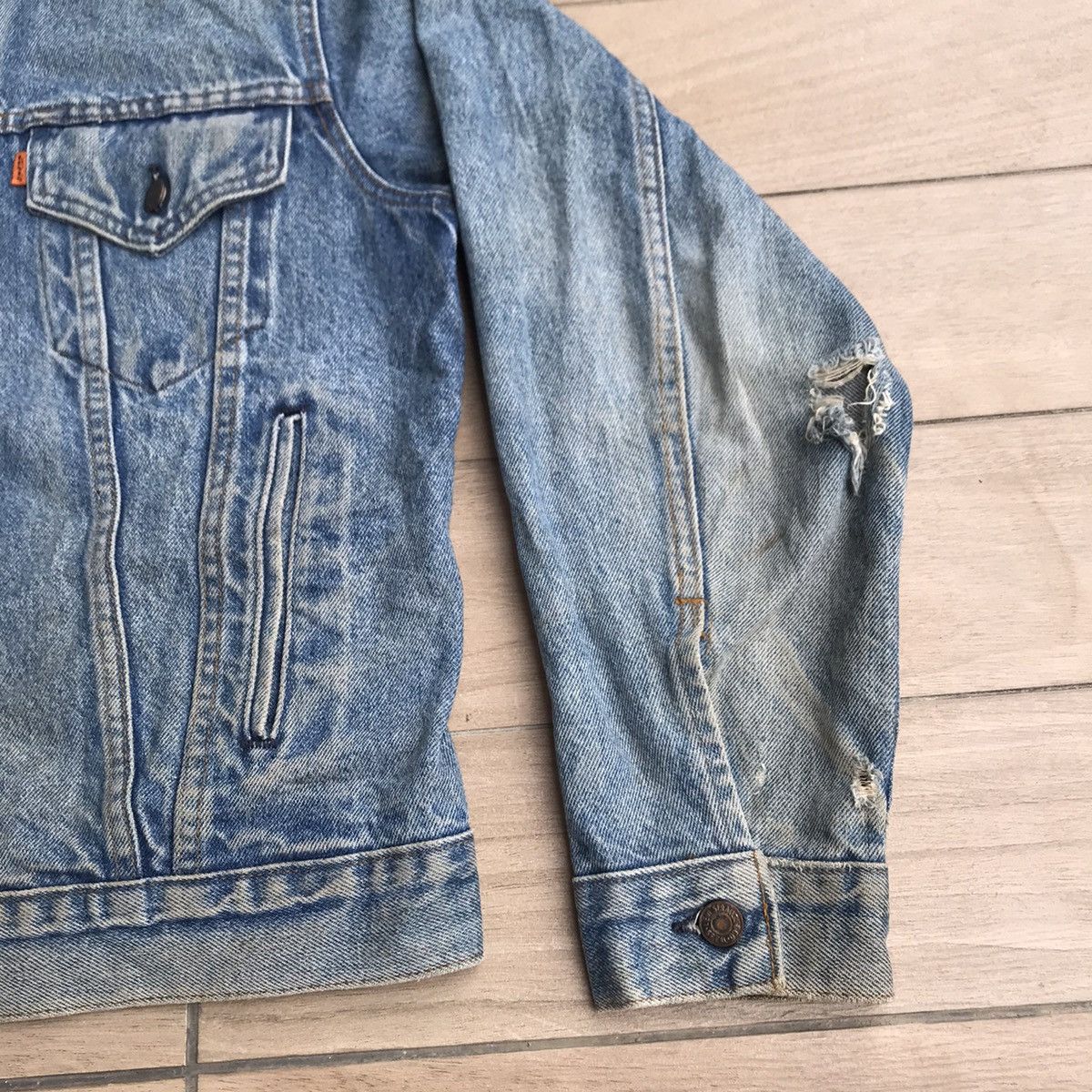 Levi's 80s Levis Denim Trucker Jacket Distressed Size US M / EU 48-50 / 2 - 4 Thumbnail