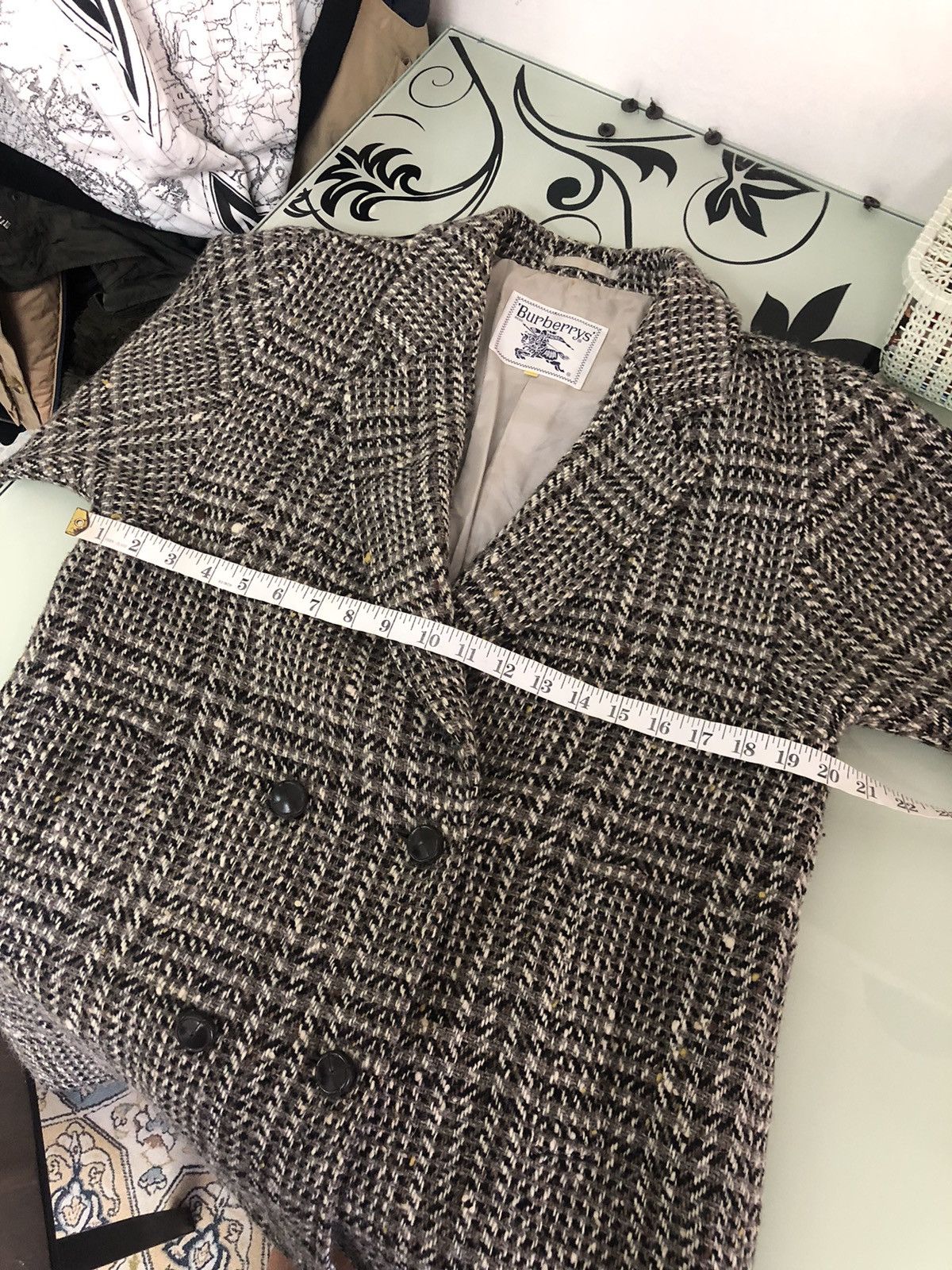 Burberry Vtg Burberry Three Quarter Sleeve Checked Wool Jacket Size L / US 10 / IT 46 - 22 Thumbnail