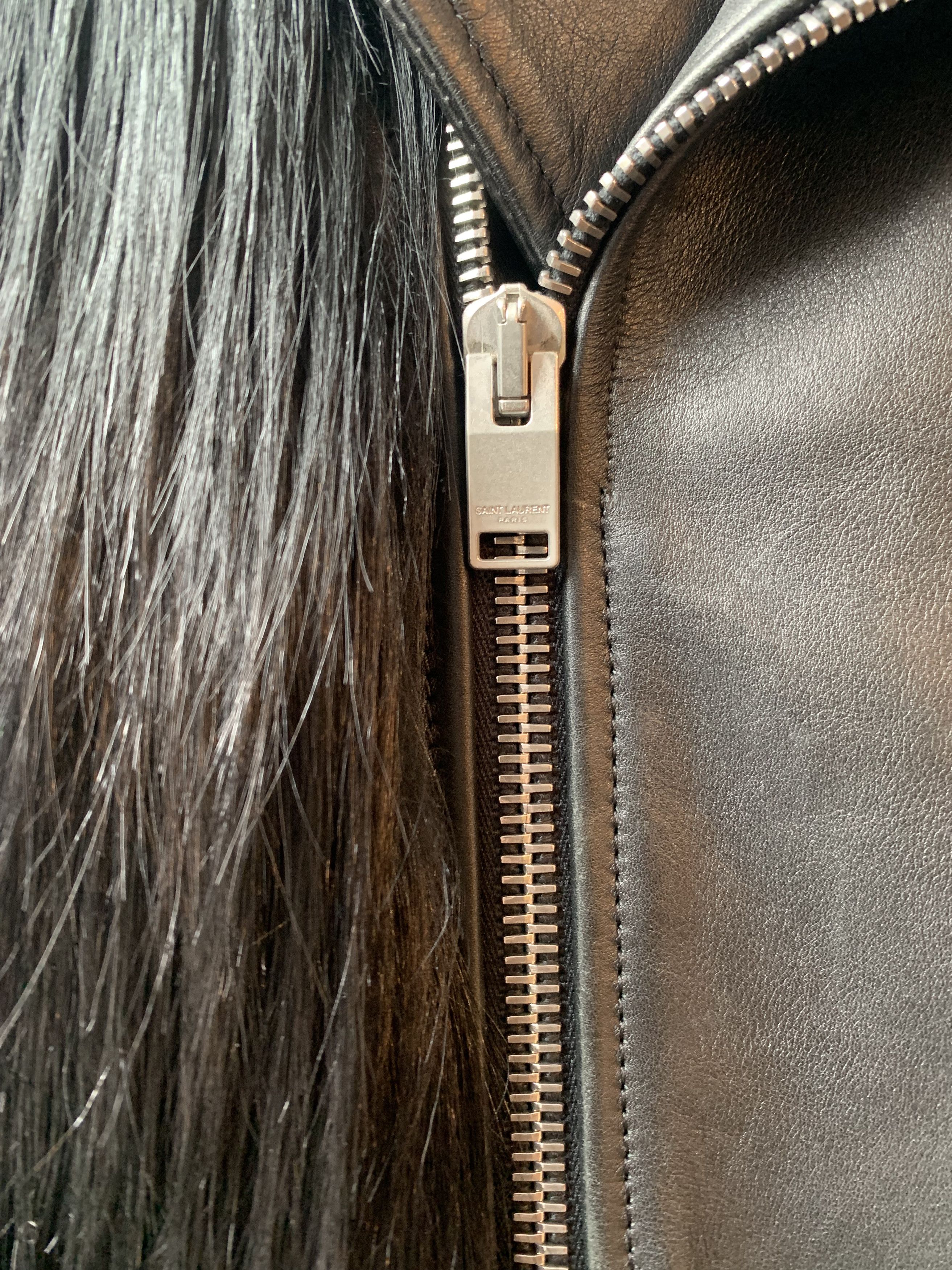 Hedi Slimane × Saint Laurent Paris SLP Hedi FW13 Runway Goat Hair Perfecto Leather Jacket Size US M / EU 48-50 / 2 - 3 Thumbnail