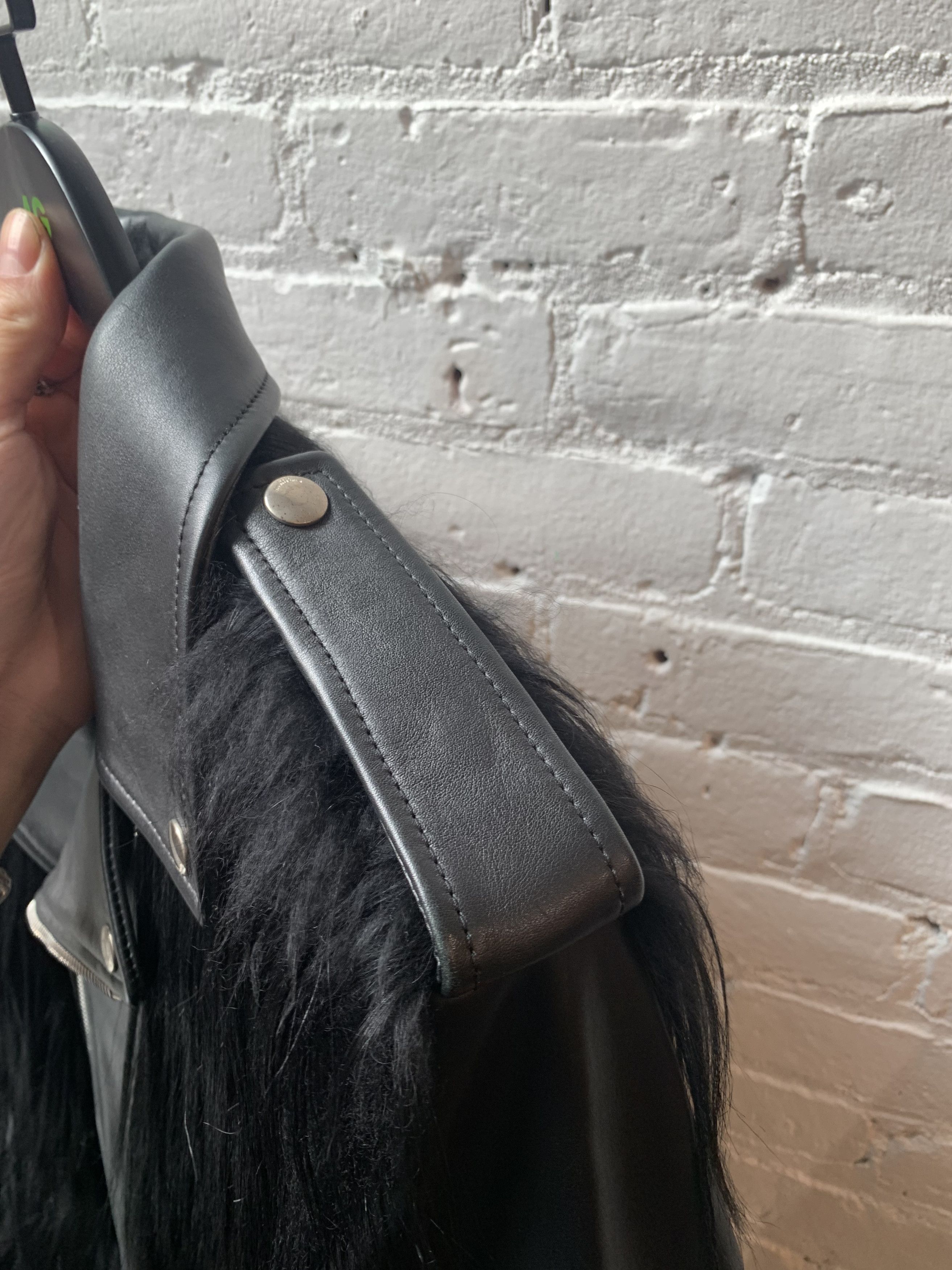 Hedi Slimane × Saint Laurent Paris SLP Hedi FW13 Runway Goat Hair Perfecto Leather Jacket Size US M / EU 48-50 / 2 - 9 Thumbnail