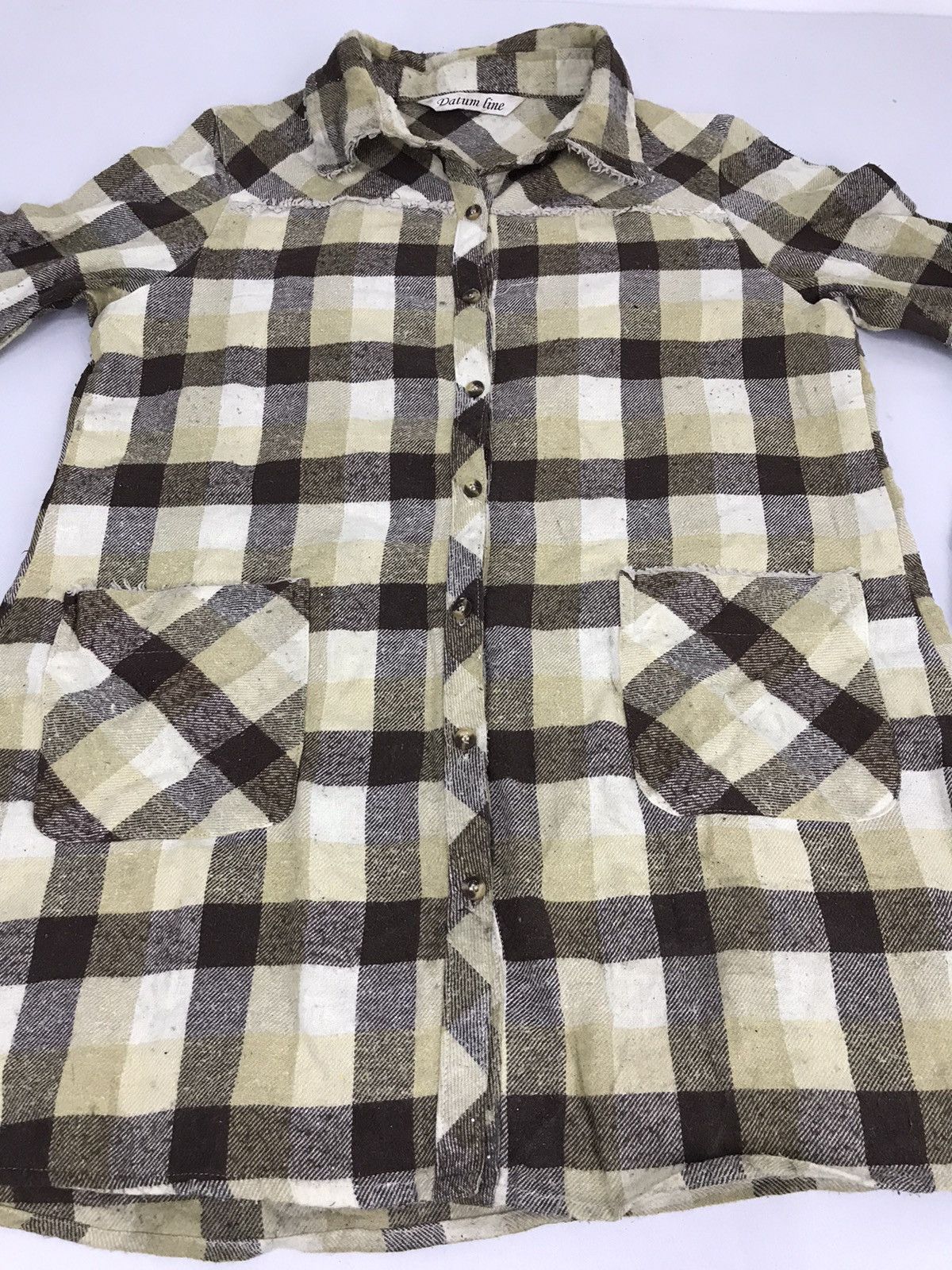 Flannel Vintage Datum Line Plaid Checked Double Pockets Winter Wear Size US M / EU 48-50 / 2 - 3 Thumbnail
