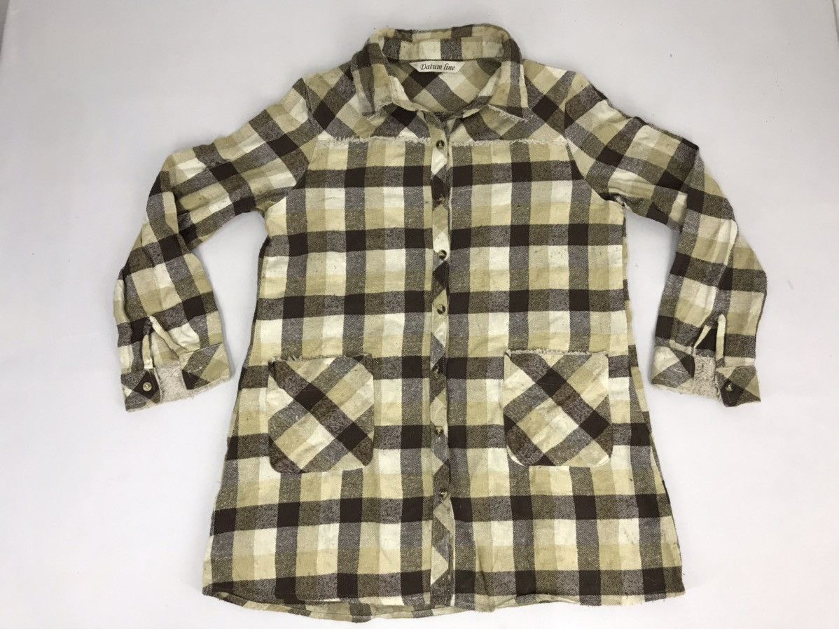 Flannel Vintage Datum Line Plaid Checked Double Pockets Winter Wear Size US M / EU 48-50 / 2 - 1 Thumbnail