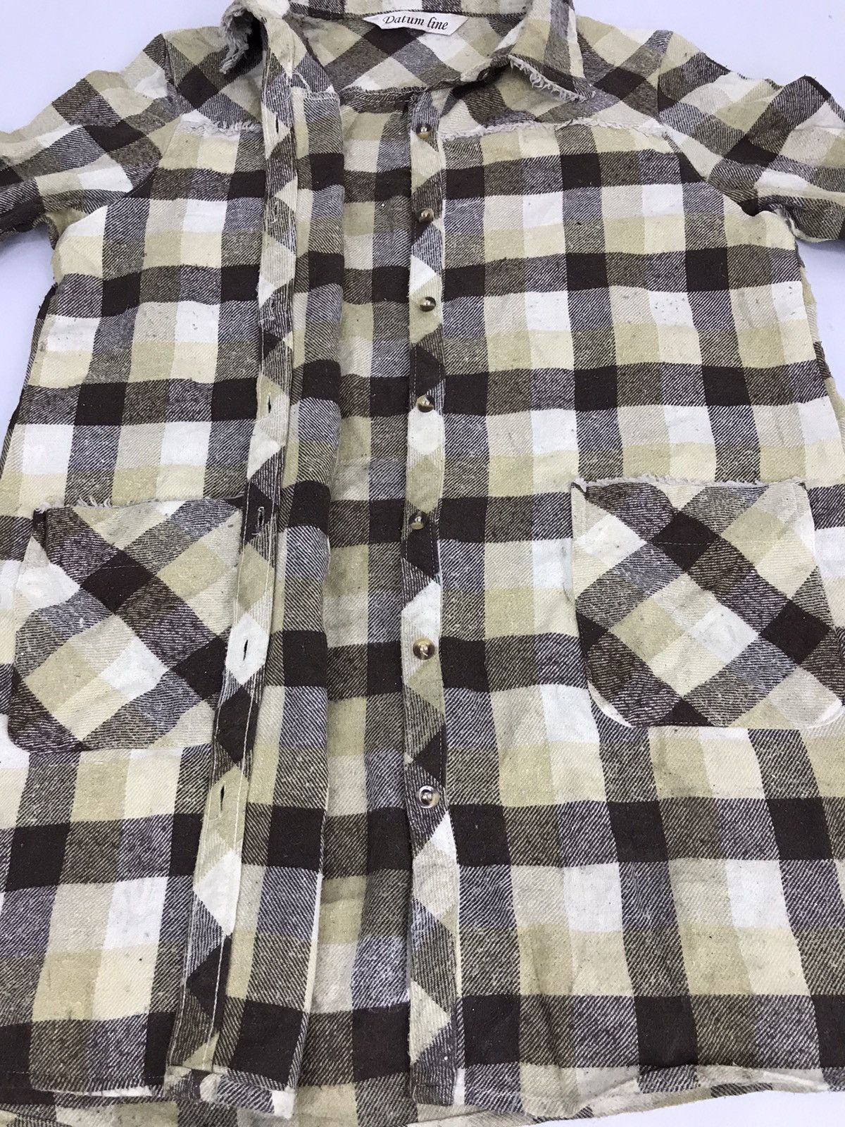 Flannel Vintage Datum Line Plaid Checked Double Pockets Winter Wear Size US M / EU 48-50 / 2 - 4 Thumbnail