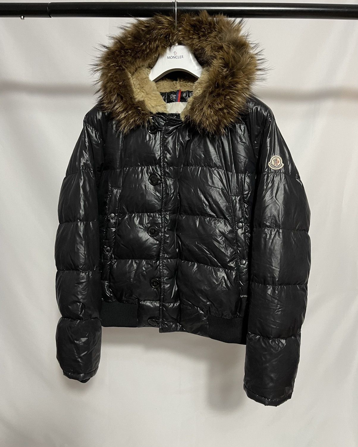 image of Moncler Bulgarie Fur Jacket in Black, Men's (Size Medium)