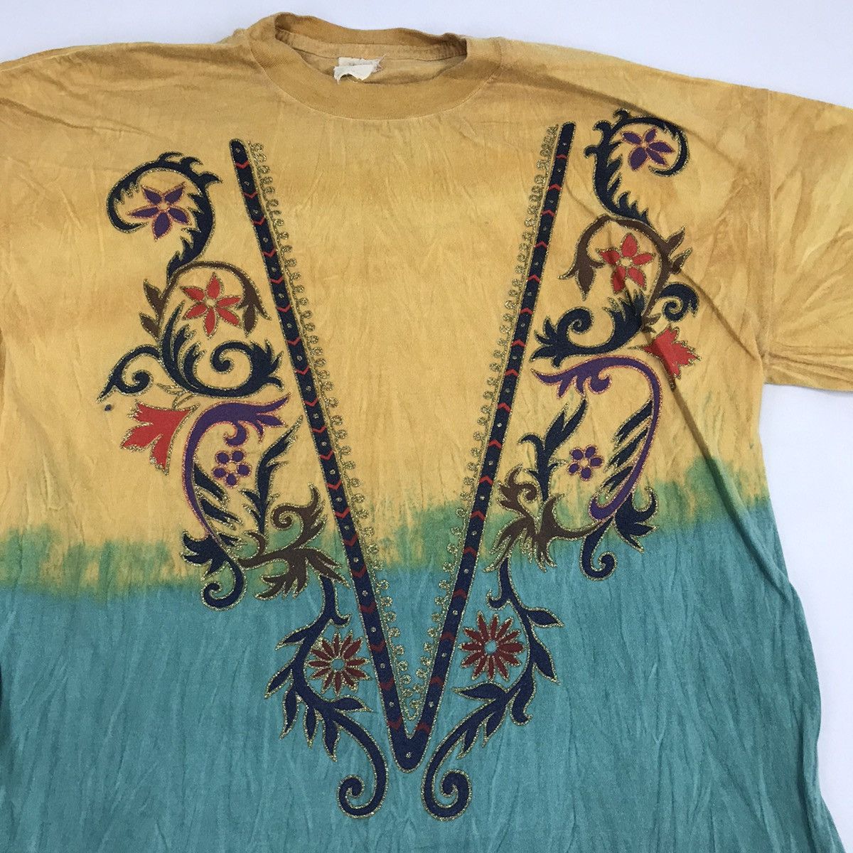 Vintage Vintage Tye Dye Floral Design Tag Hering Made in Brazil Size US M / EU 48-50 / 2 - 2 Thumbnail