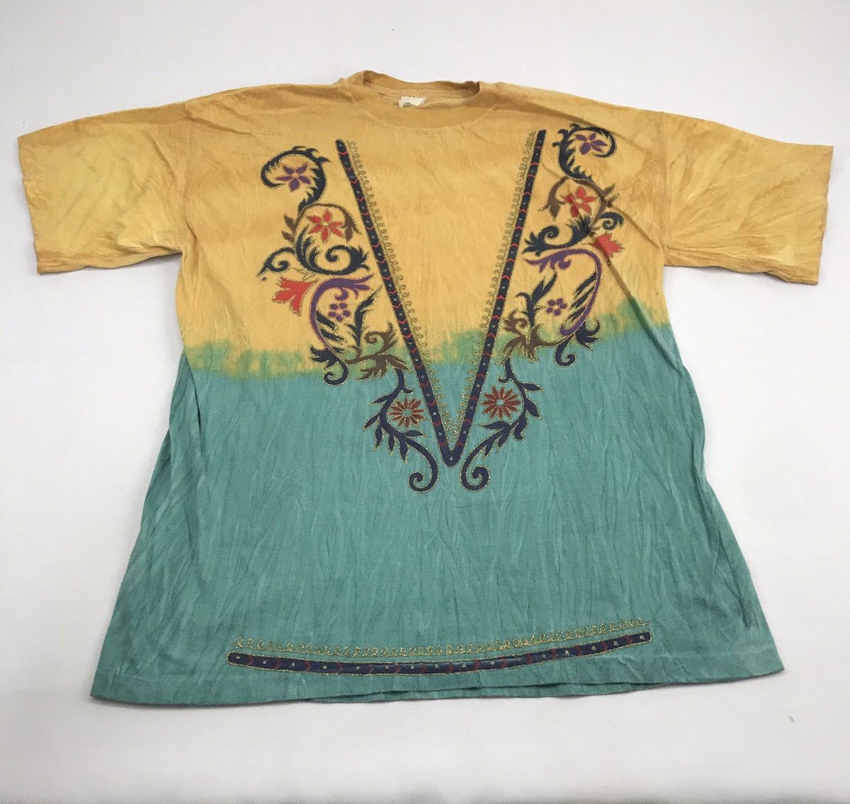 Vintage Vintage Tye Dye Floral Design Tag Hering Made in Brazil Size US M / EU 48-50 / 2 - 1 Thumbnail