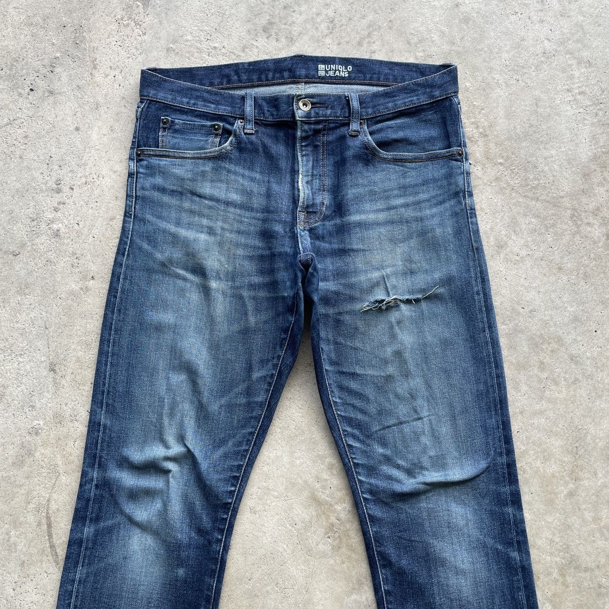 Japanese Brand Selvedge🔥 Japanese Brand Distressed Denim Jeans Pants Faded Size US 33 - 3 Thumbnail