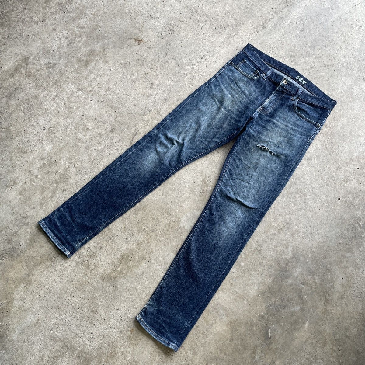 Japanese Brand Selvedge🔥 Japanese Brand Distressed Denim Jeans Pants Faded Size US 33 - 2 Thumbnail