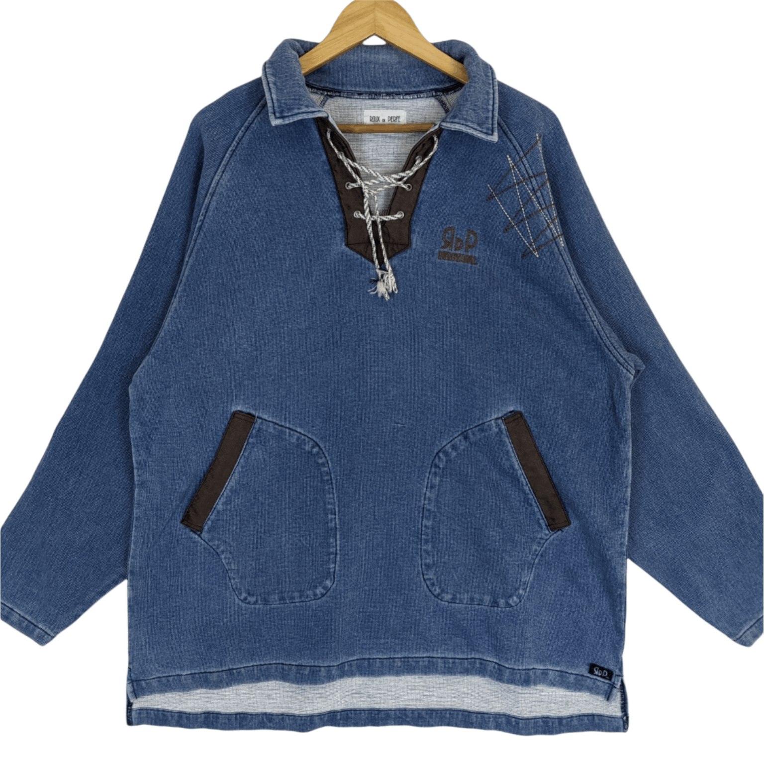 Designer × Japanese Brand ROUX DI PERFE Denim Jeans Pullover Jacket Size US XXL / EU 58 / 5 - 2 Thumbnail