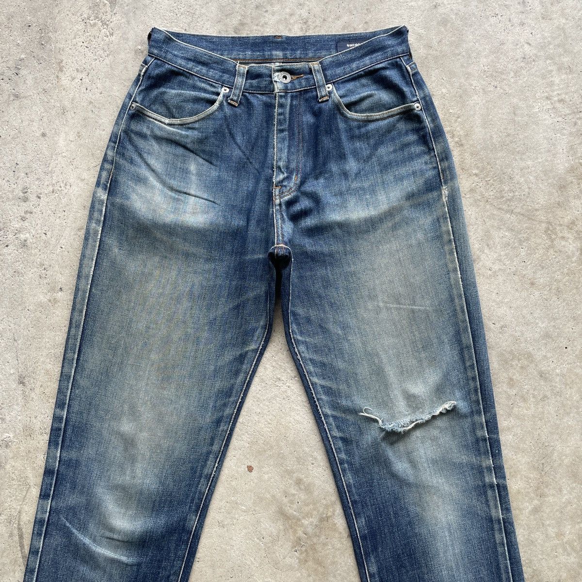 Japanese Brand W26x33🔥 Japanese Brand Distressed Women Jeans Pants Faded Size US 26 / EU 42 - 3 Thumbnail