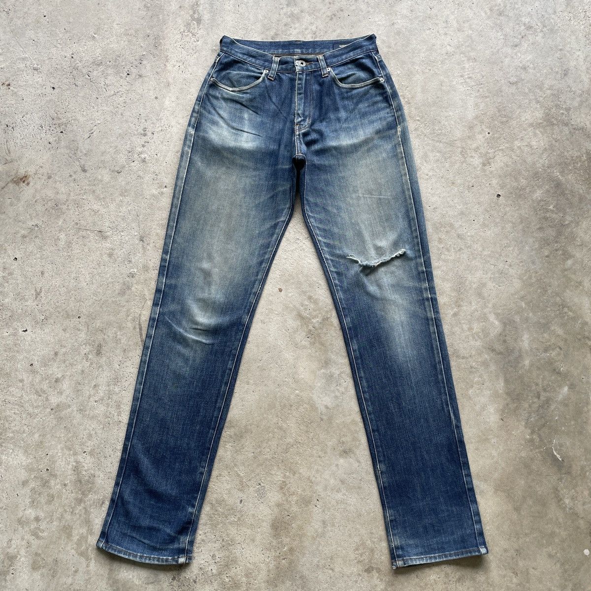 W26x33🔥 Japanese Brand Distressed Women Jeans Pants Faded