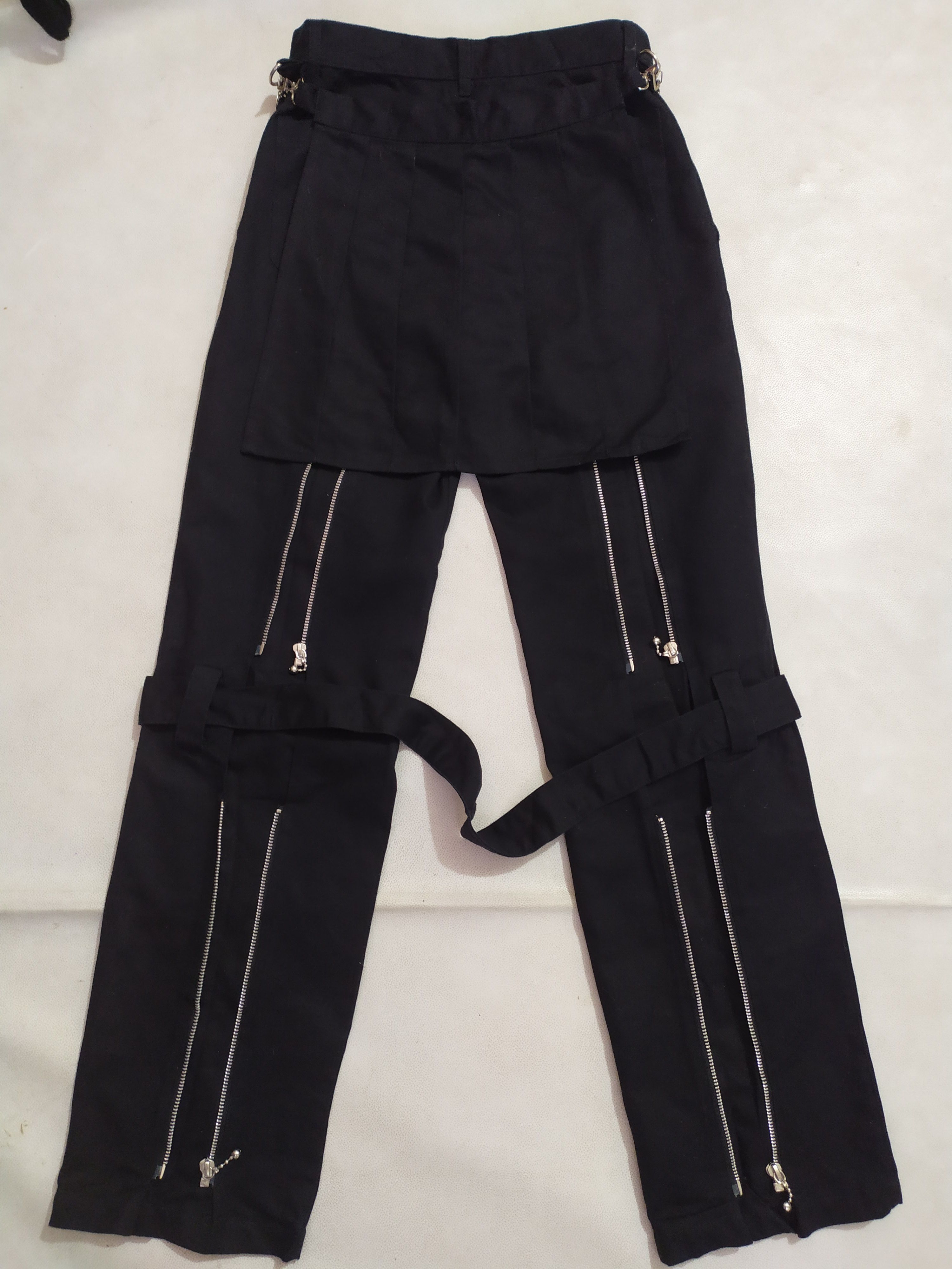 Japanese Brand 🔥No Means No Bondage Back Zipper Punk Pants detachable Size US 29 - 1 Thumbnail