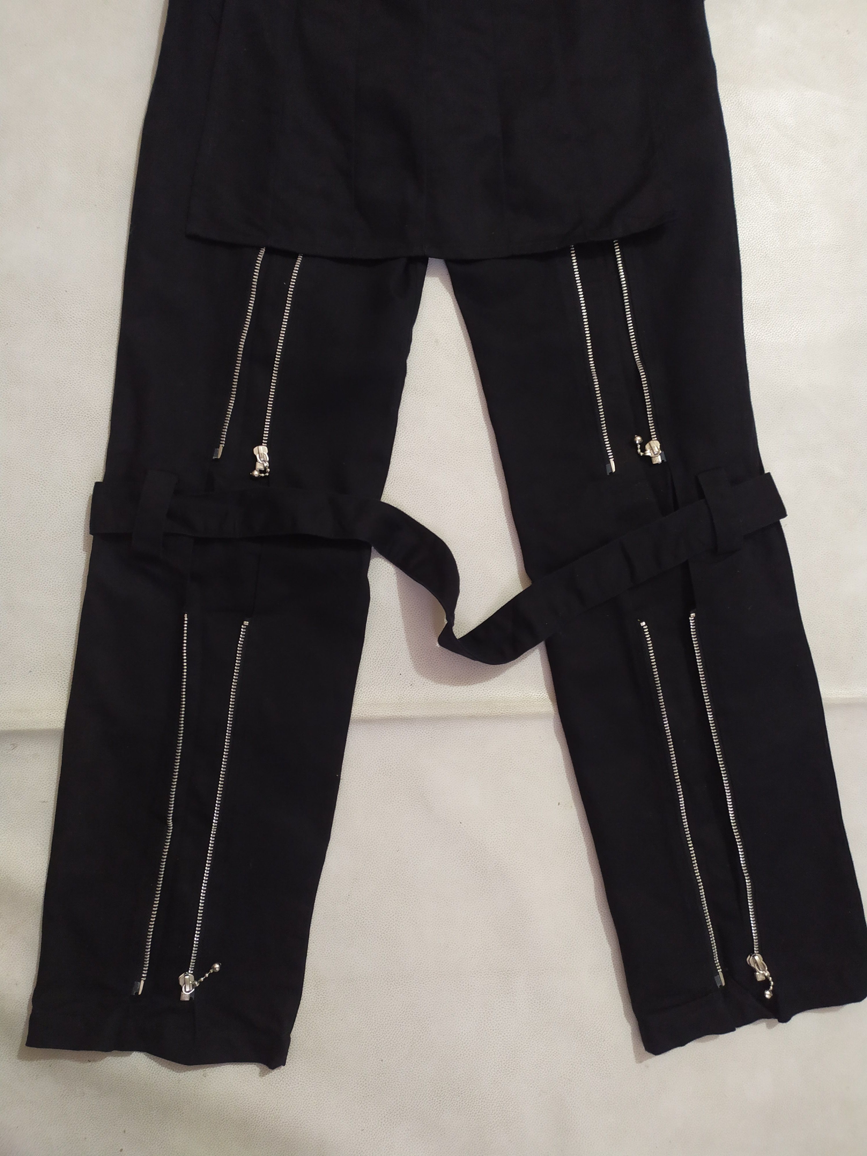 Japanese Brand 🔥No Means No Bondage Back Zipper Punk Pants detachable Size US 29 - 3 Thumbnail