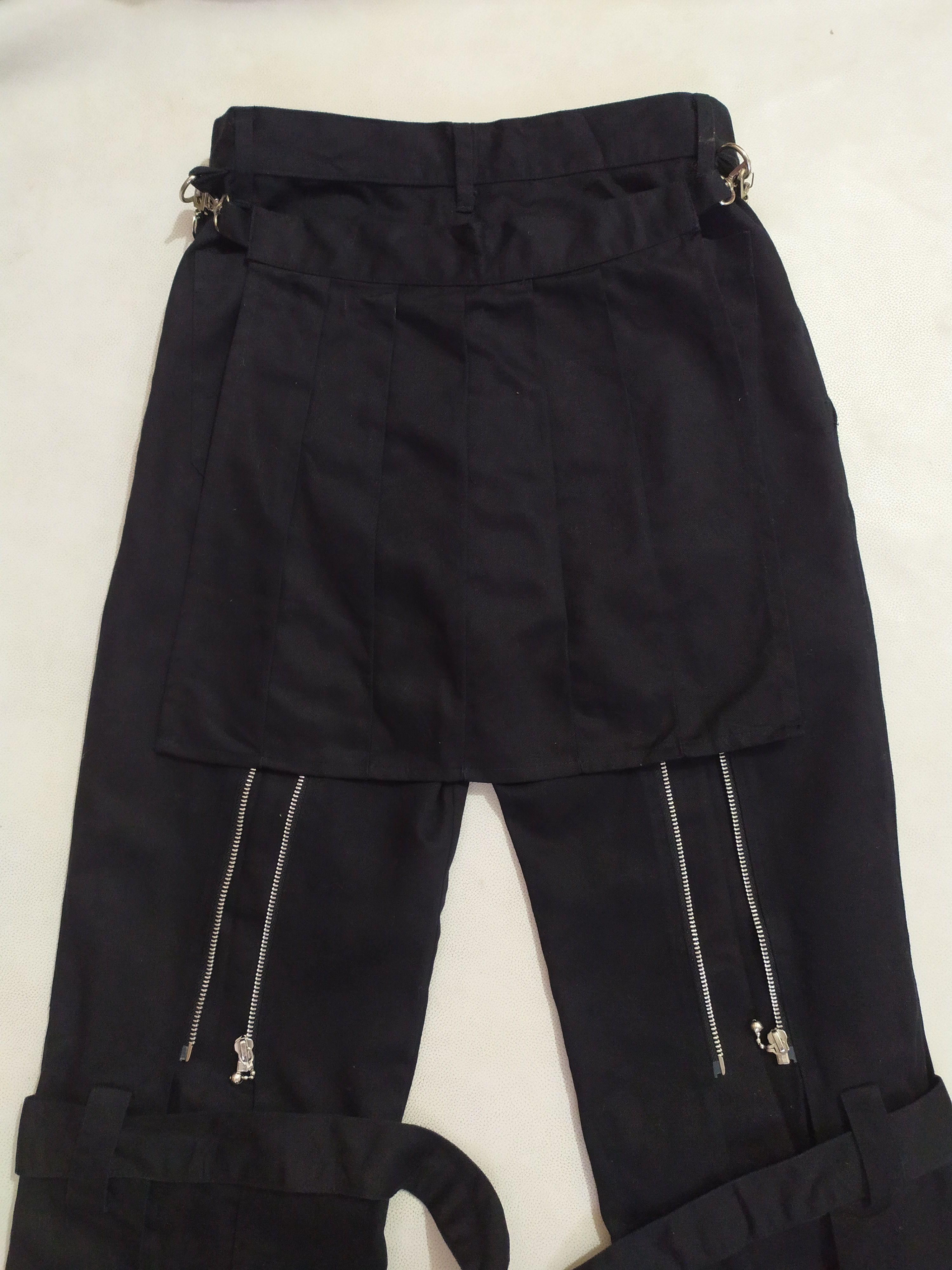 Japanese Brand 🔥No Means No Bondage Back Zipper Punk Pants detachable Size US 29 - 2 Thumbnail