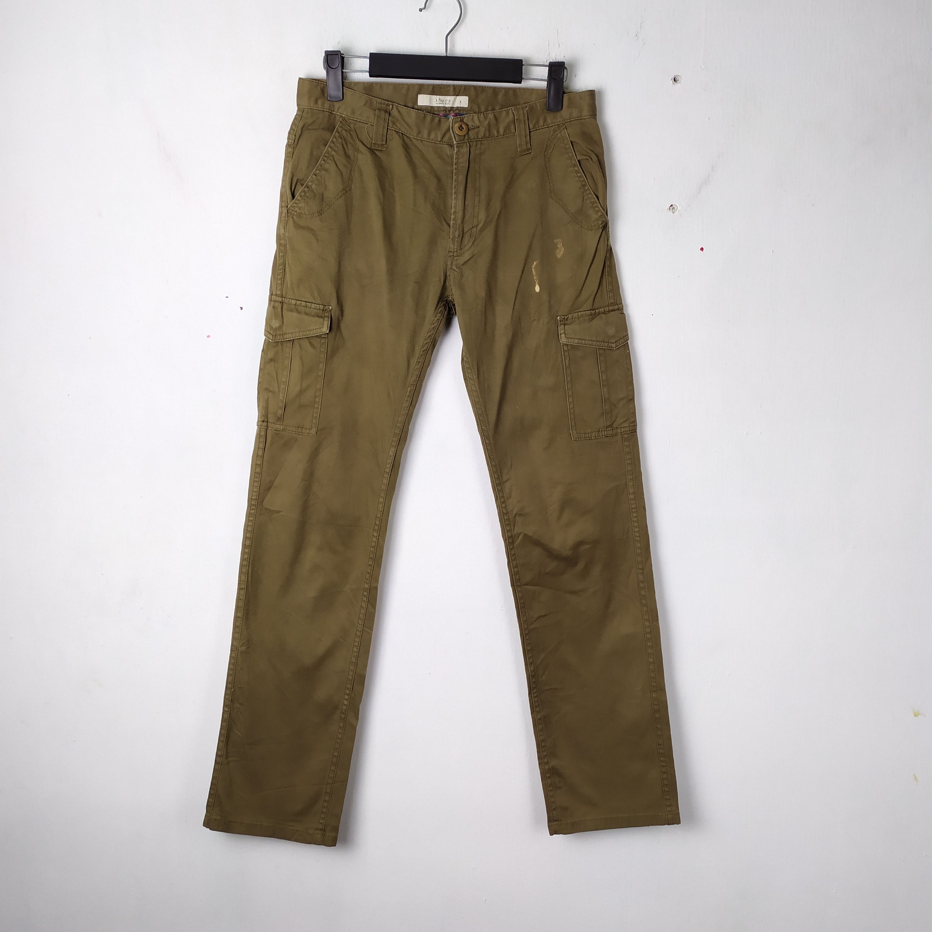 image of Shucca Global Work Cargo Pants Multipocket in Dark Olive Green, Men's (Size 28)