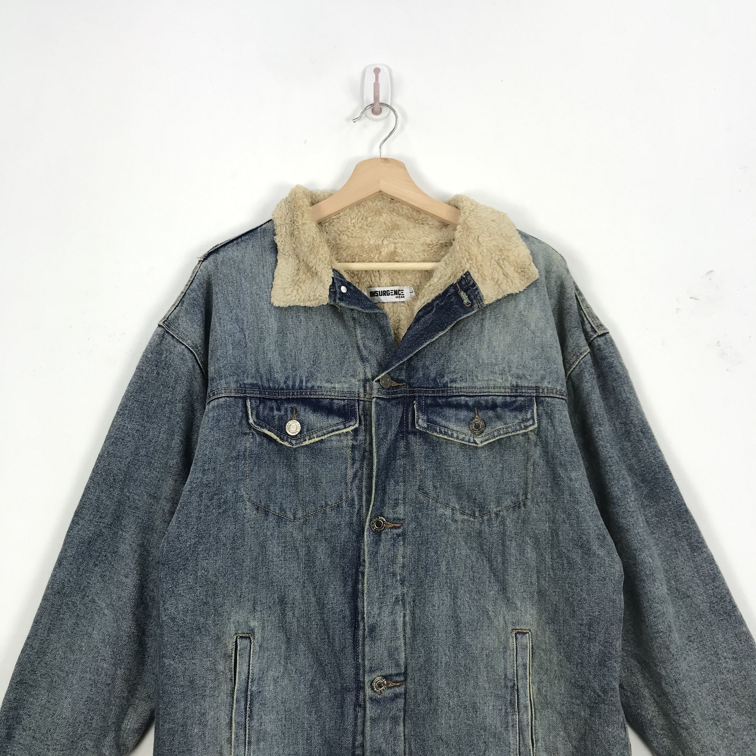 Japanese Brand × Vintage Insurgence Shearling Jean Long Jacket Sherpa Jacket Size US L / EU 52-54 / 3 - 3 Thumbnail