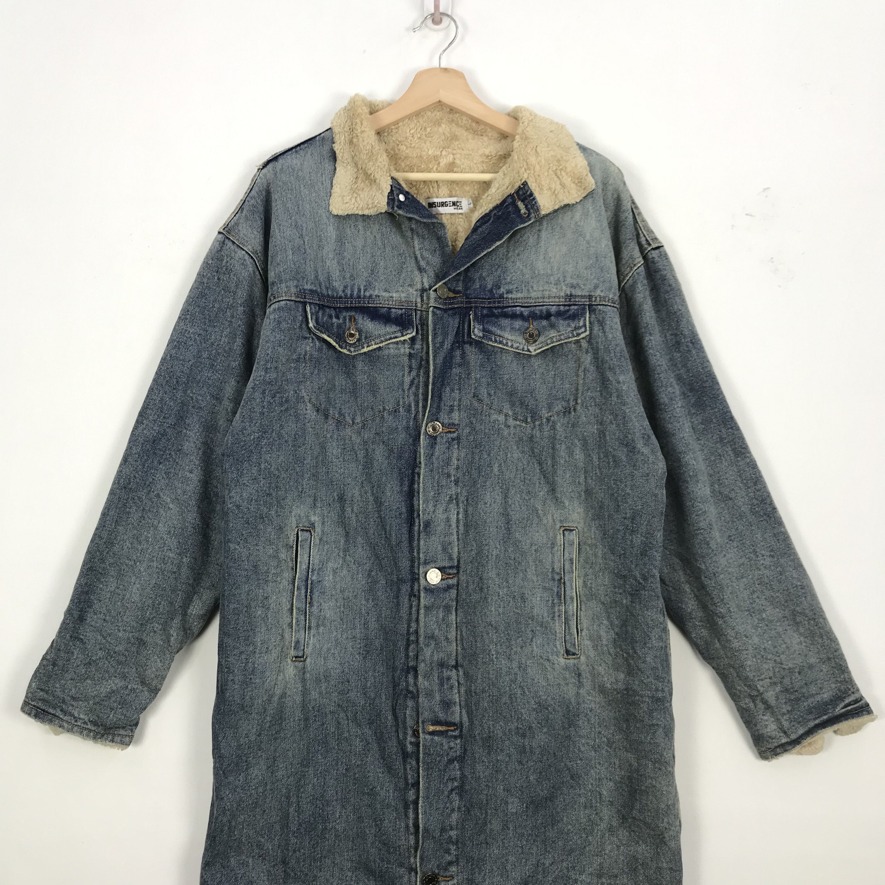 Japanese Brand × Vintage Insurgence Shearling Jean Long Jacket Sherpa Jacket Size US L / EU 52-54 / 3 - 4 Thumbnail