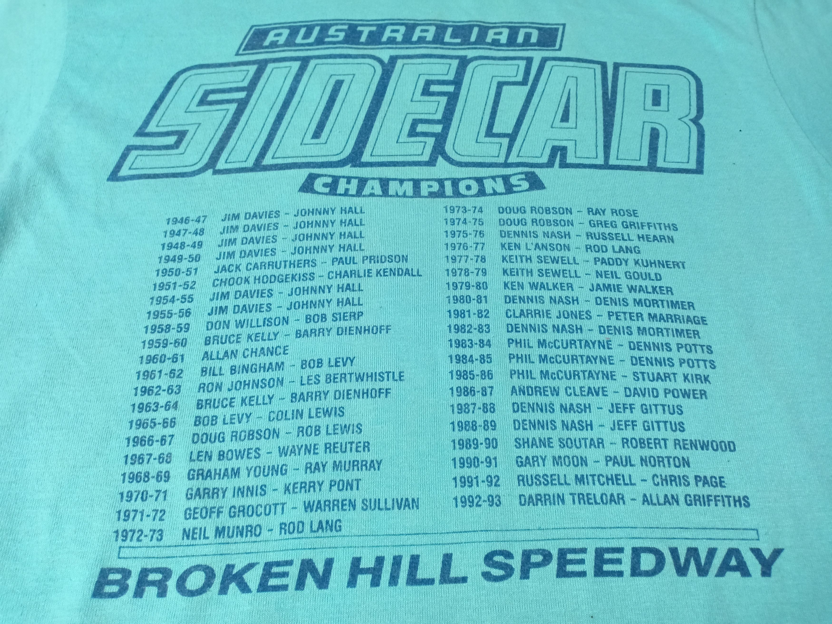 Vintage Vintage Broken Hill Speedway Australian sidecar Size US L / EU 52-54 / 3 - 8 Thumbnail