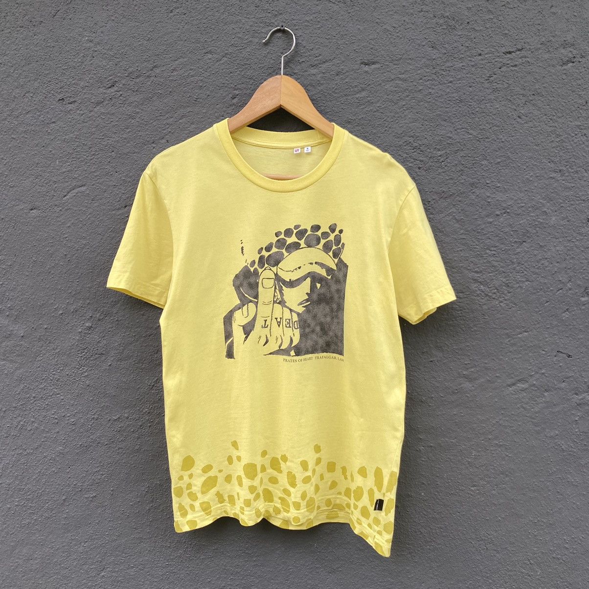 image of Anima x One Piece Trafagar Law Pirates Of Heart One Piece Character Anime Tee in Yellow (Size Mediu