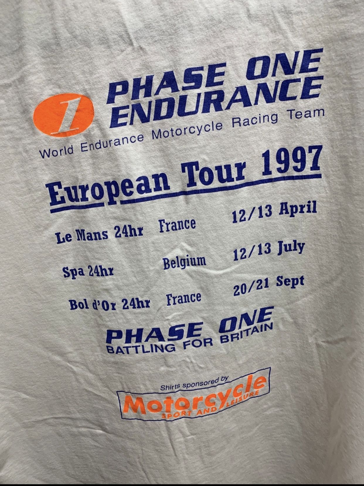 Vintage Phase one endurance motorcycle tou 1997 screen stars Xl tee Size US XL / EU 56 / 4 - 5 Thumbnail