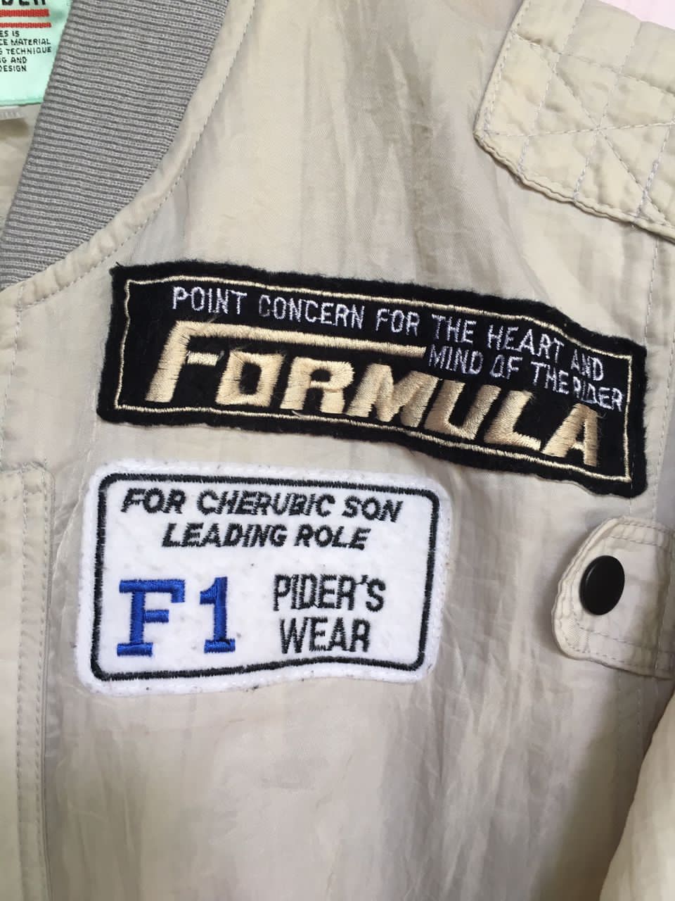 Vintage Formula1 Bomber Cream Style Nylon Jackets Size US M / EU 48-50 / 2 - 4 Thumbnail