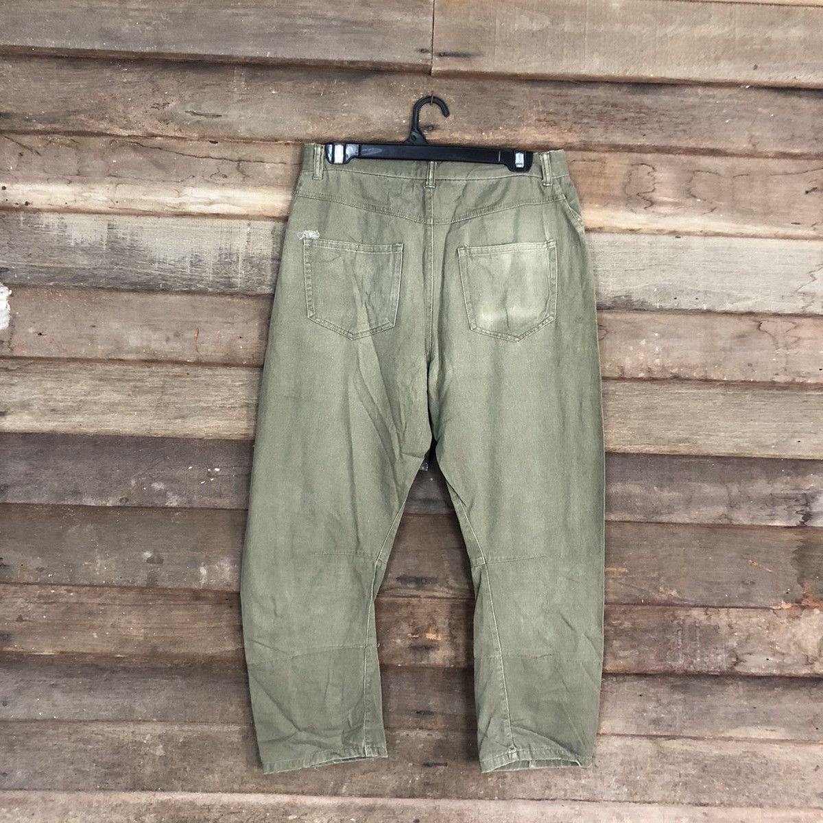 Japanese Brand Japan faded Green Straight cargo Pants #4592 Size US 30 / EU 46 - 7 Thumbnail