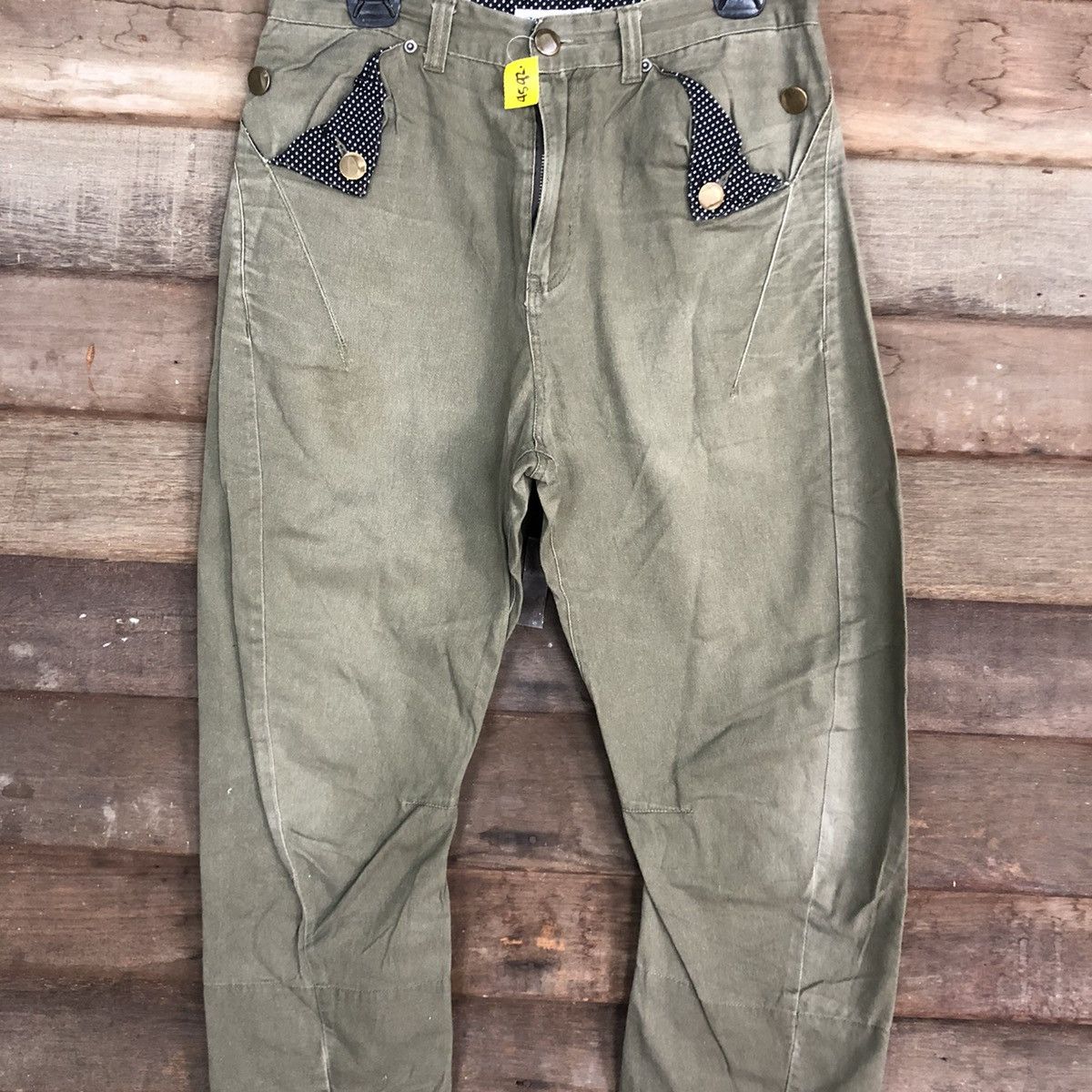 Japanese Brand Japan faded Green Straight cargo Pants #4592 Size US 30 / EU 46 - 4 Thumbnail