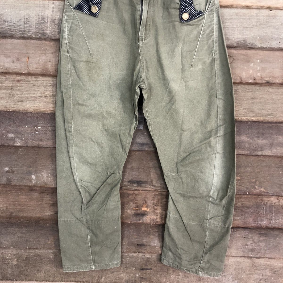 Japanese Brand Japan faded Green Straight cargo Pants #4592 Size US 30 / EU 46 - 3 Thumbnail
