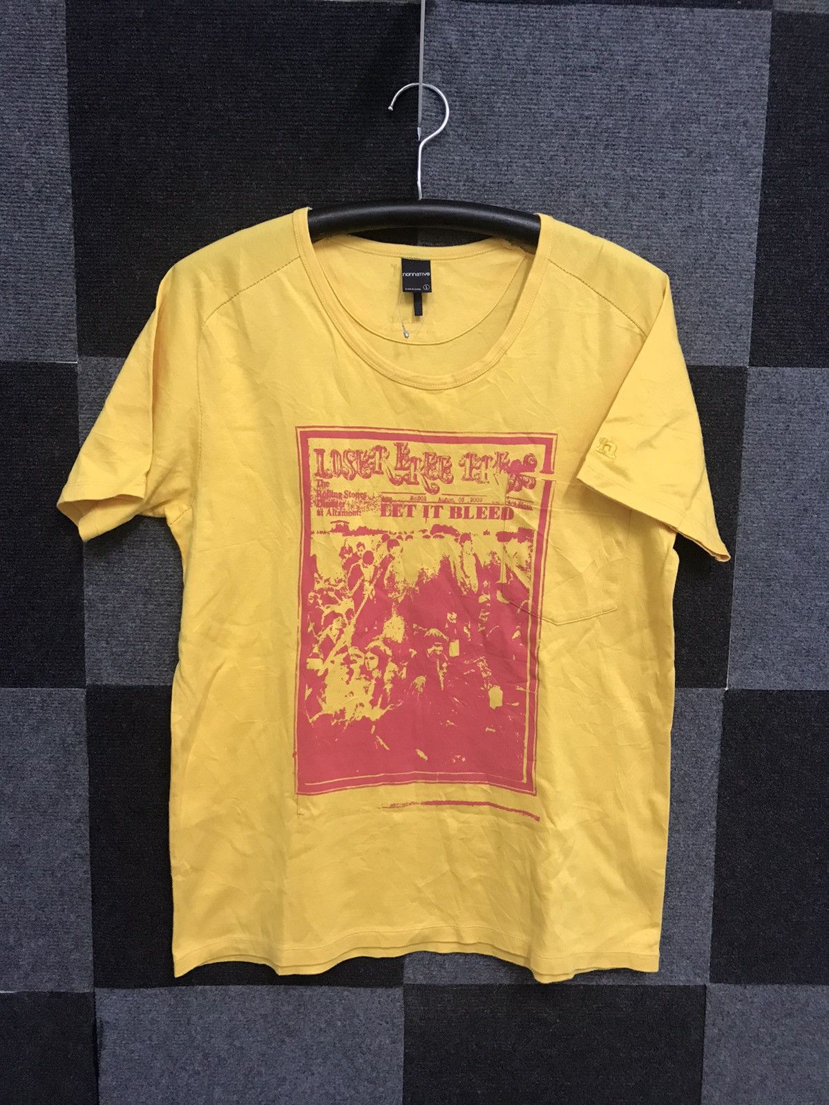 image of Band Tees x Nonnative Japan X Rolling Stones Shirt in Yellow, Men's (Size Small)