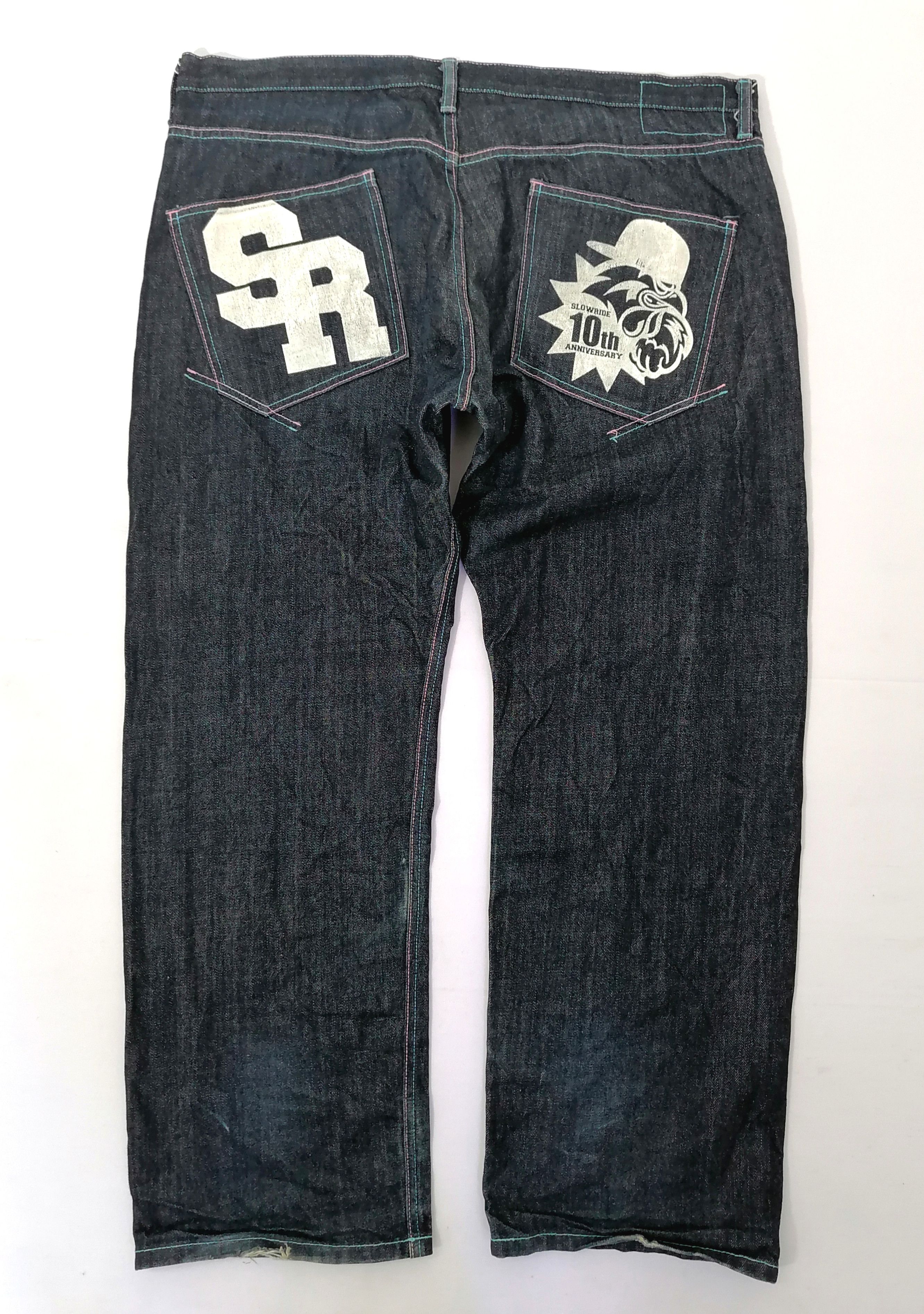 Japanese Brand Slow Ride 10th Anniversary BAGGY Denim Jeans Size US 42 / EU 58 - 2 Thumbnail
