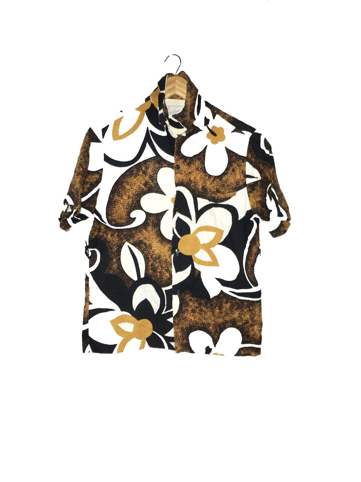 Vintage Flora Waikiki Hawaii Black short Flannel