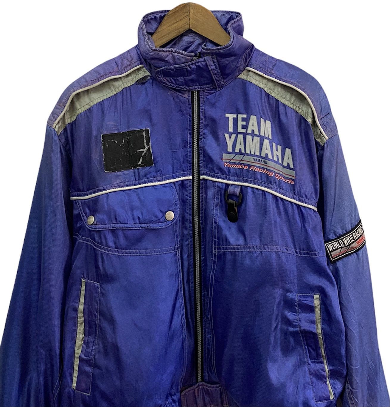 Yamaha 🔥Vintage Yamaha Racing Team Distressed Bomber Jacket Size US L / EU 52-54 / 3 - 2 Thumbnail