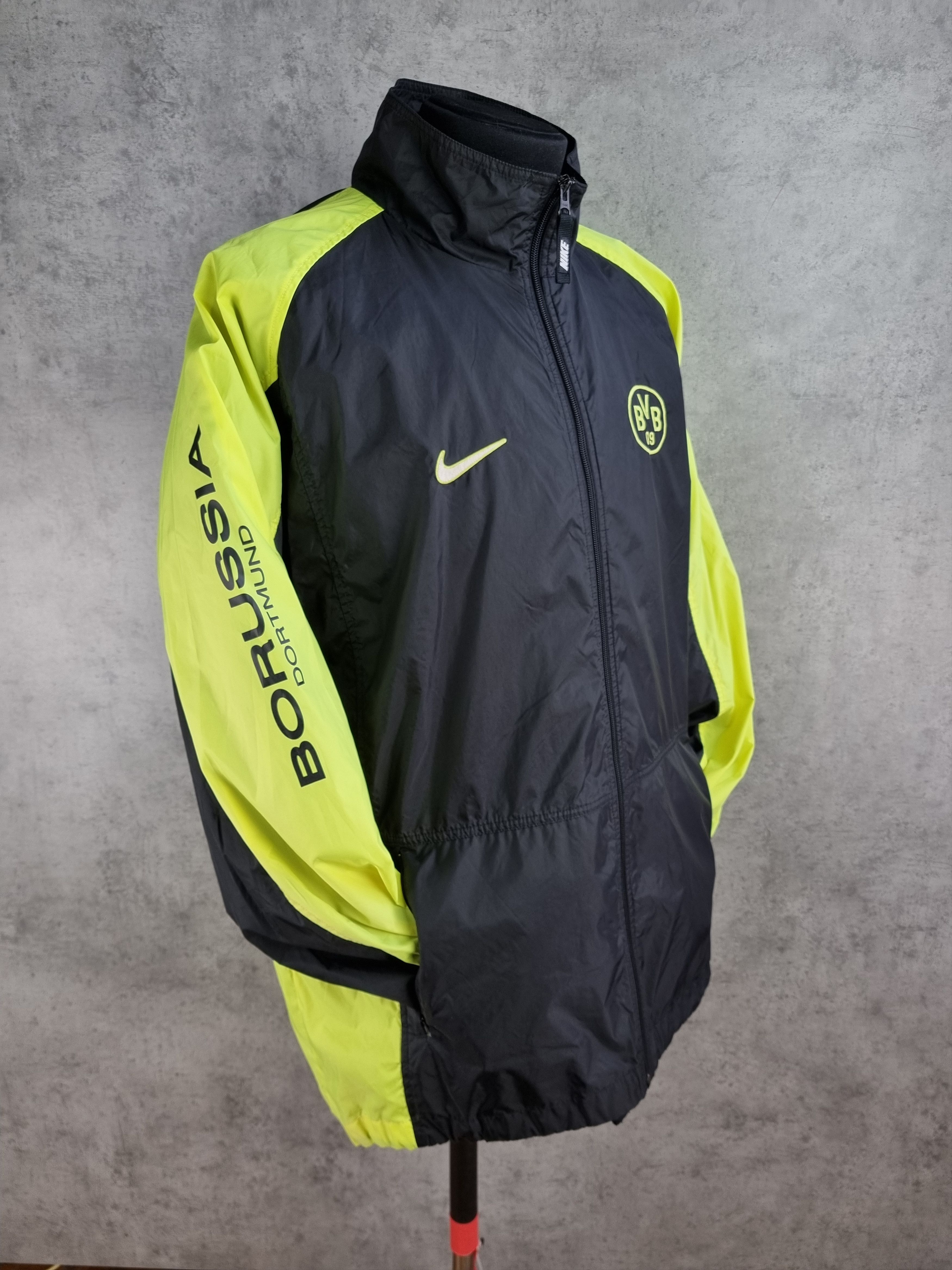 Nike × Vintage 90s Nike BORUSIA BVB Nylon Big Swoosh Track top Size US XL / EU 56 / 4 - 2 Thumbnail
