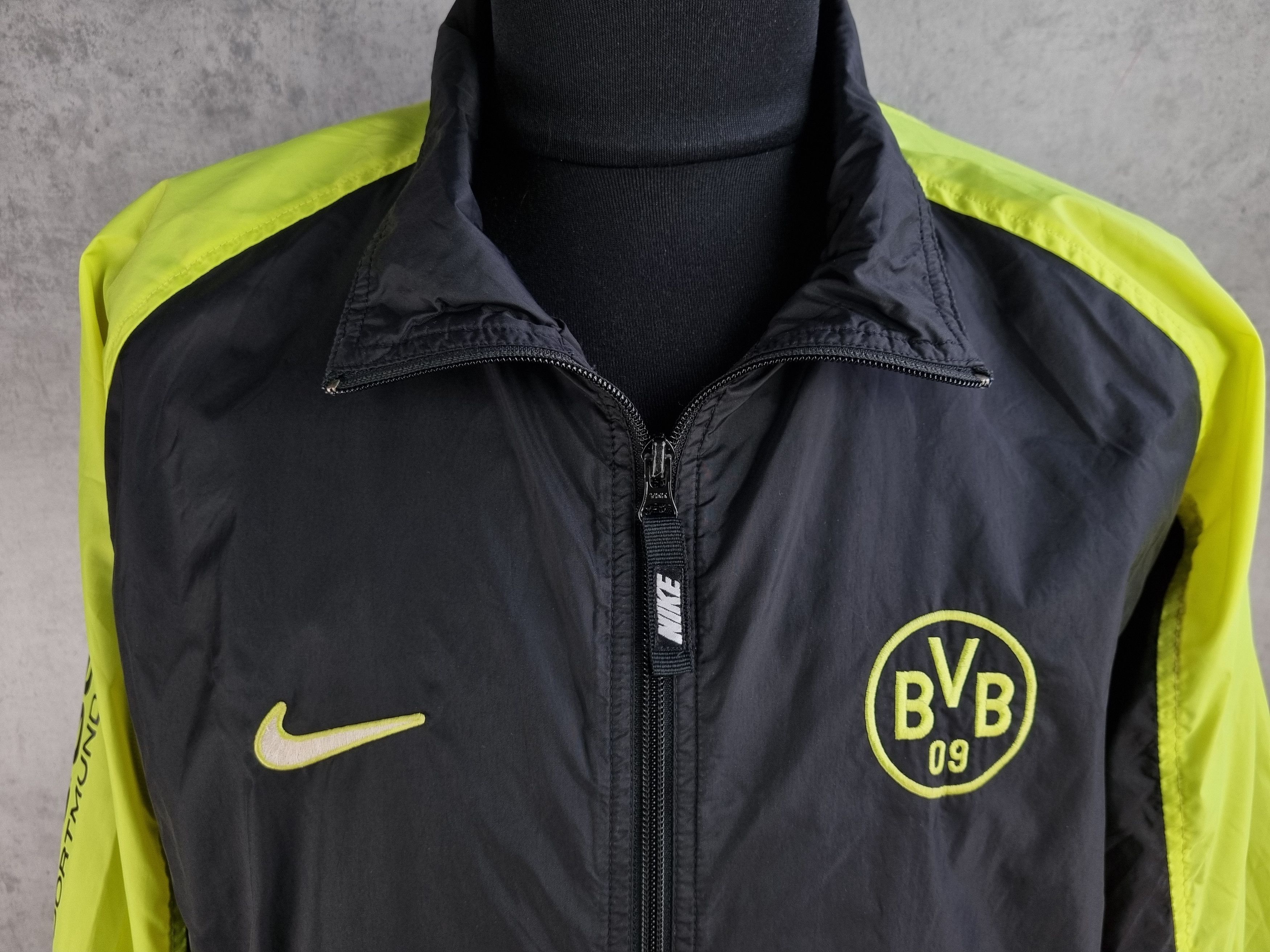 Nike × Vintage 90s Nike BORUSIA BVB Nylon Big Swoosh Track top Size US XL / EU 56 / 4 - 8 Thumbnail