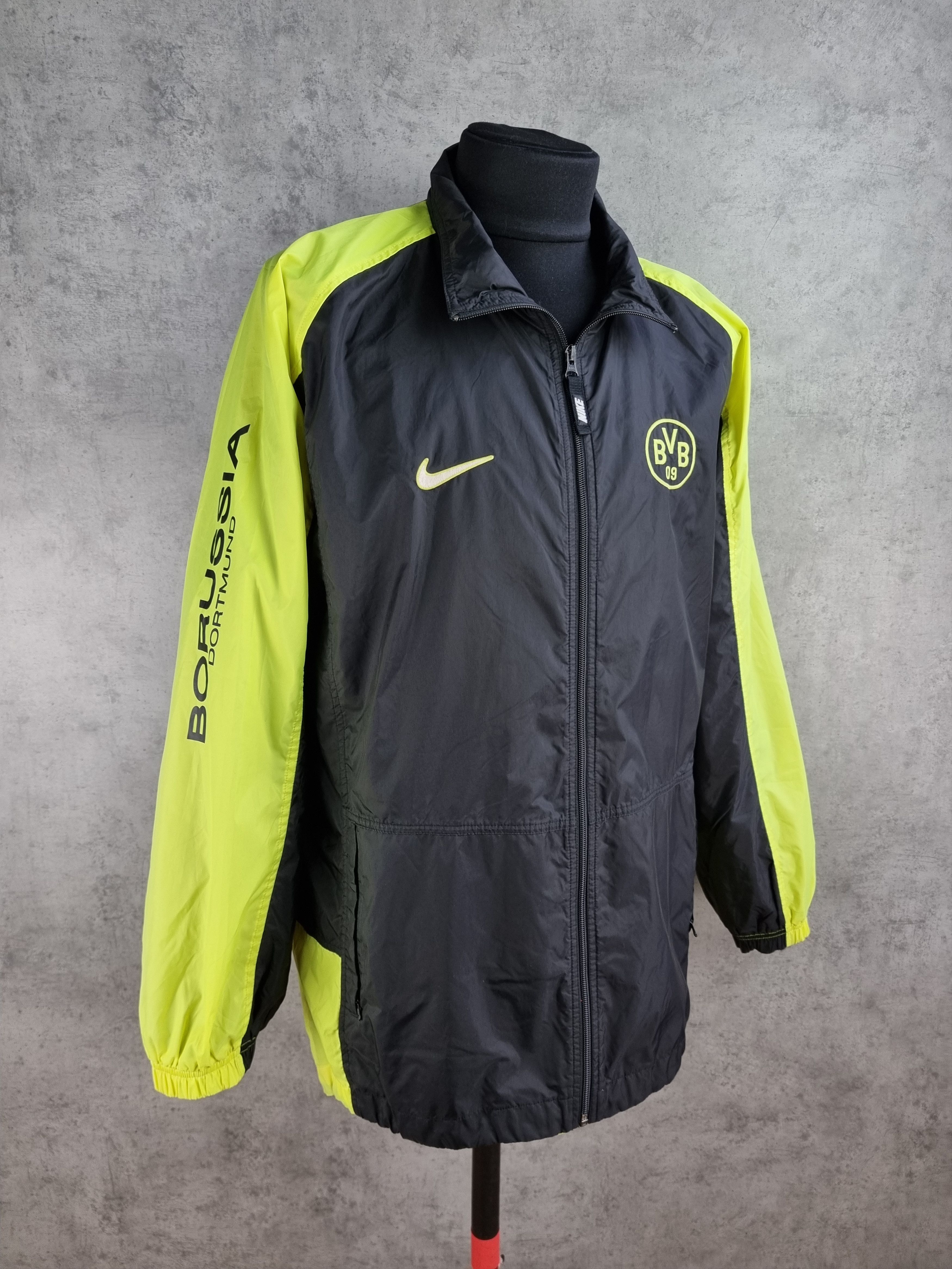 Nike × Vintage 90s Nike BORUSIA BVB Nylon Big Swoosh Track top Size US XL / EU 56 / 4 - 6 Thumbnail