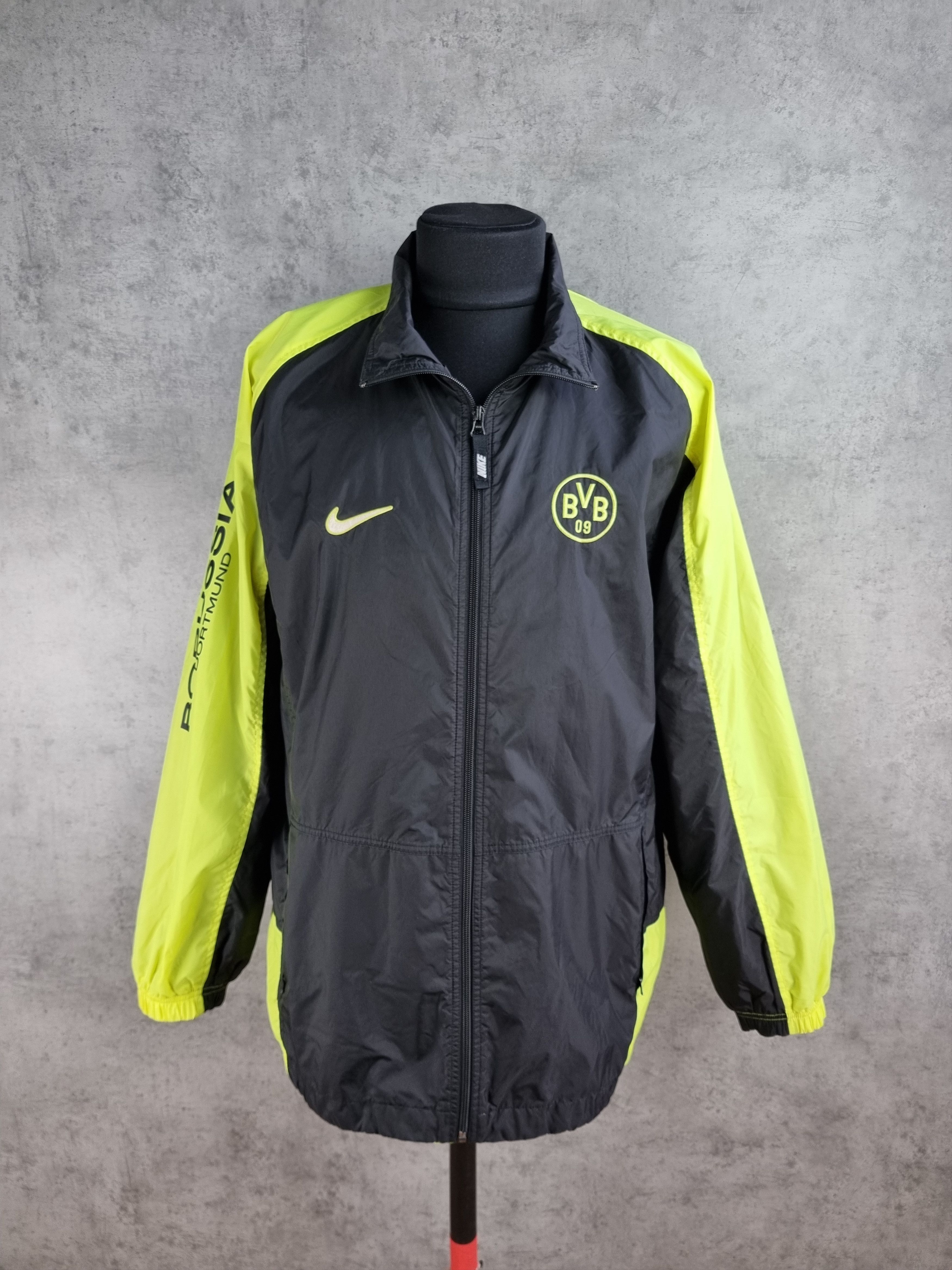 Nike × Vintage 90s Nike BORUSIA BVB Nylon Big Swoosh Track top Size US XL / EU 56 / 4 - 7 Thumbnail