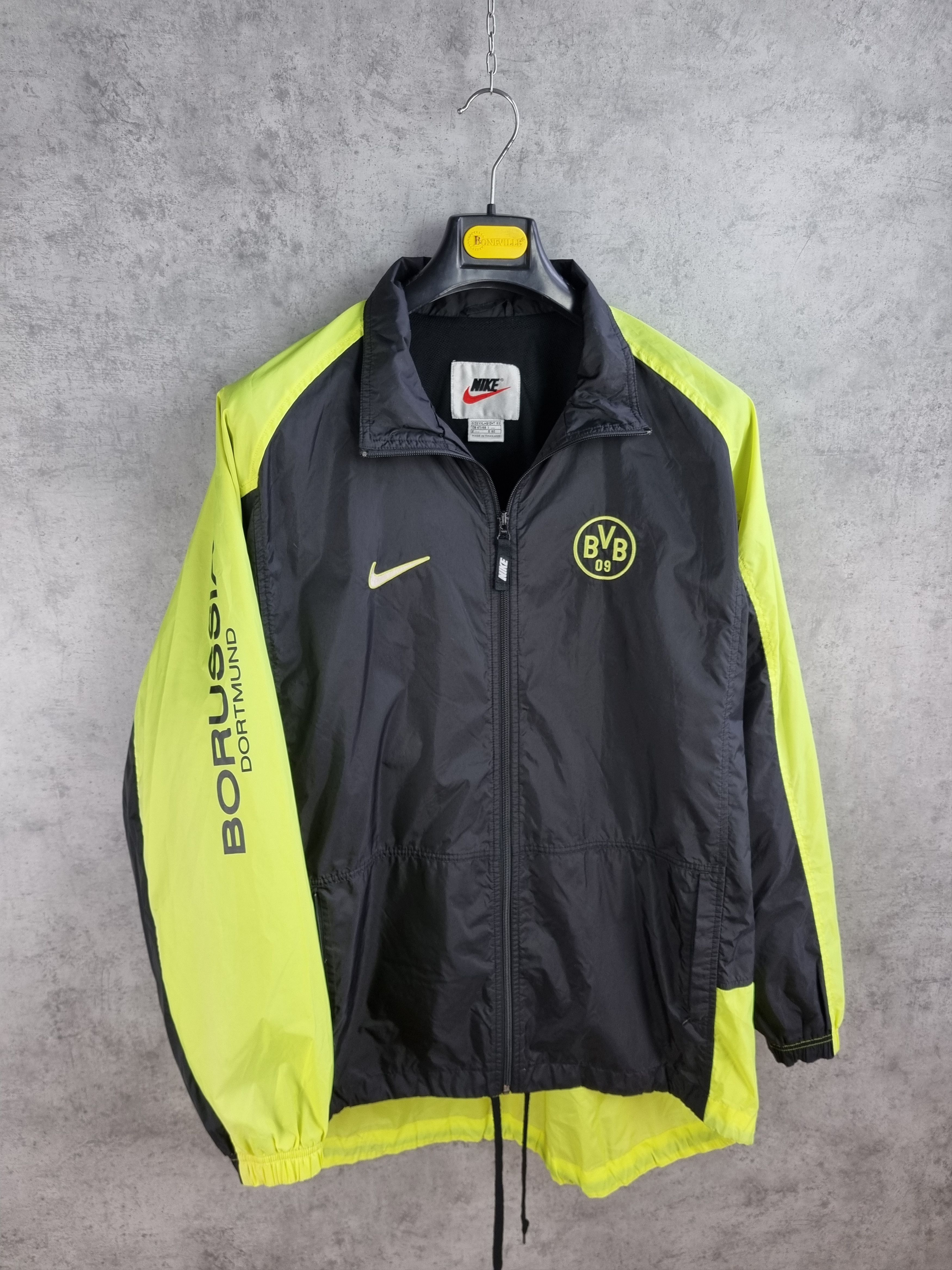 Nike × Vintage 90s Nike BORUSIA BVB Nylon Big Swoosh Track top Size US XL / EU 56 / 4 - 5 Thumbnail