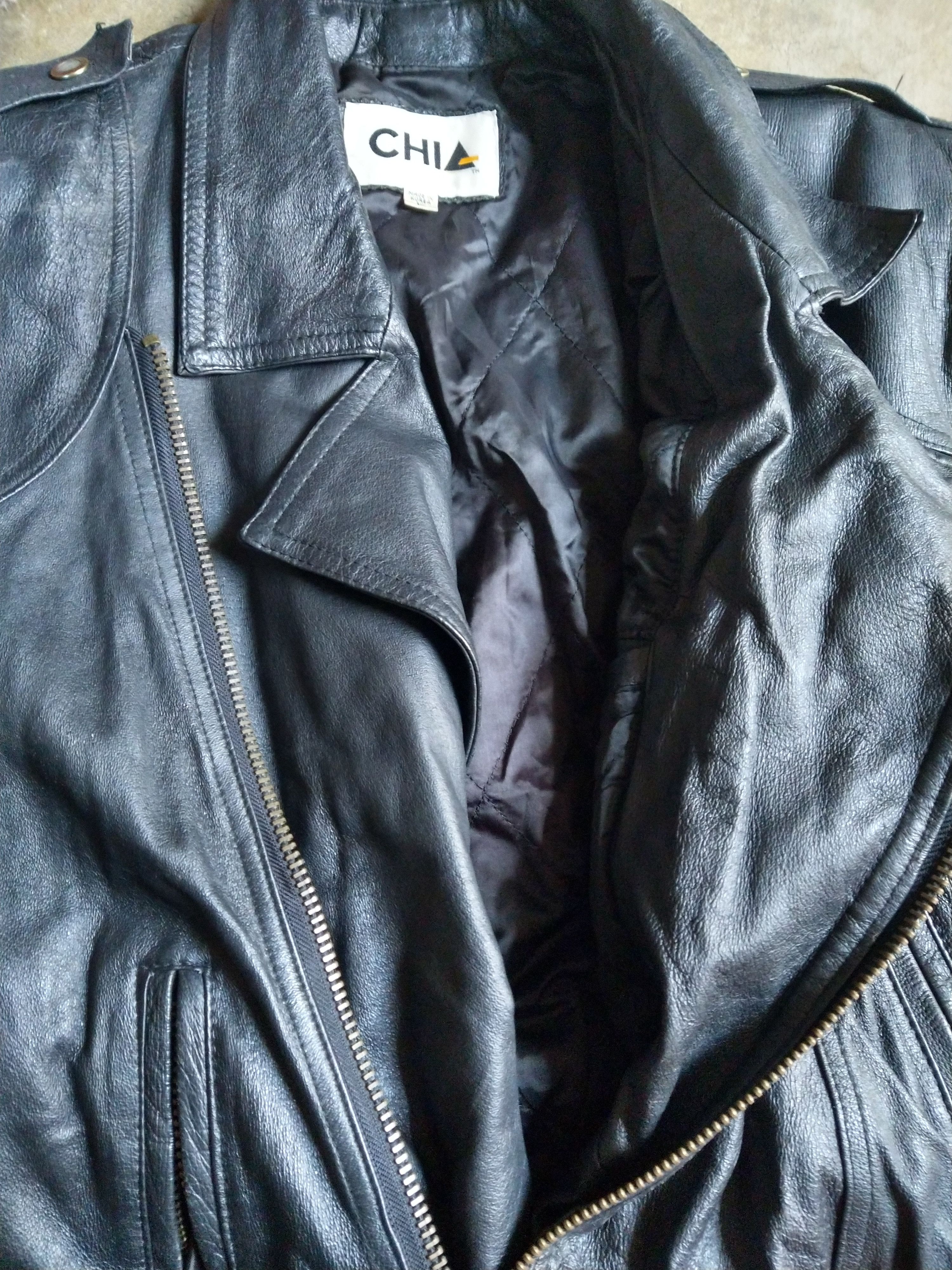 Genuine Leather Vintage Leather Biker Jacket Size Large Black Motorcycle Zip Size US L / EU 52-54 / 3 - 4 Thumbnail