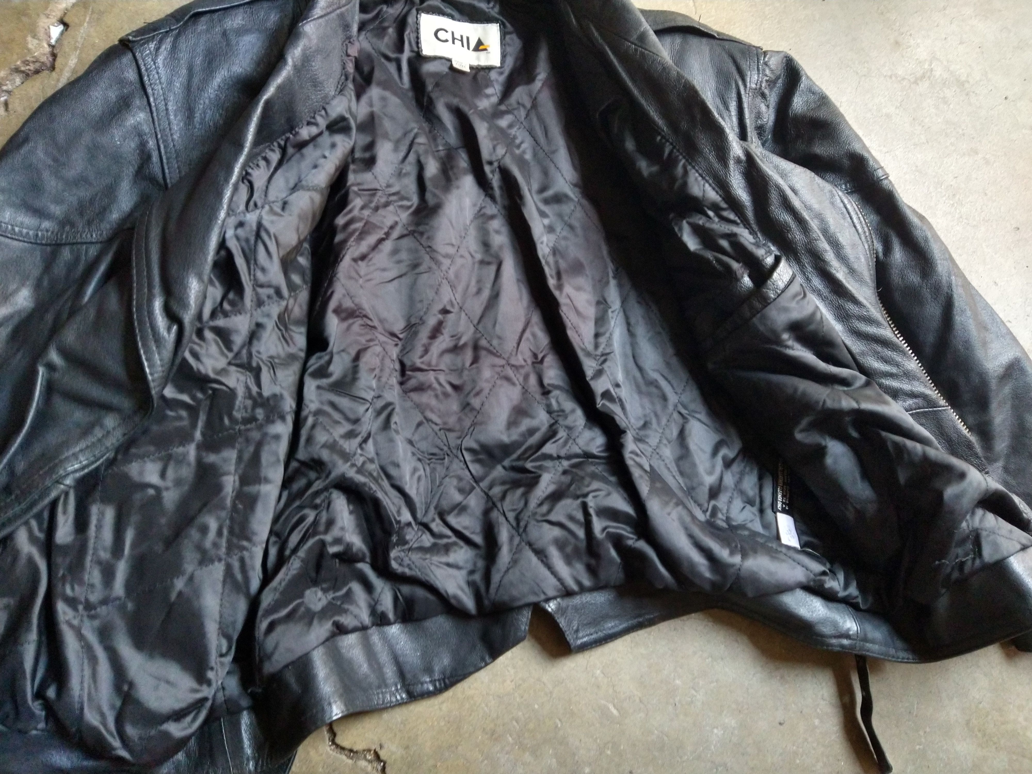 Genuine Leather Vintage Leather Biker Jacket Size Large Black Motorcycle Zip Size US L / EU 52-54 / 3 - 8 Thumbnail