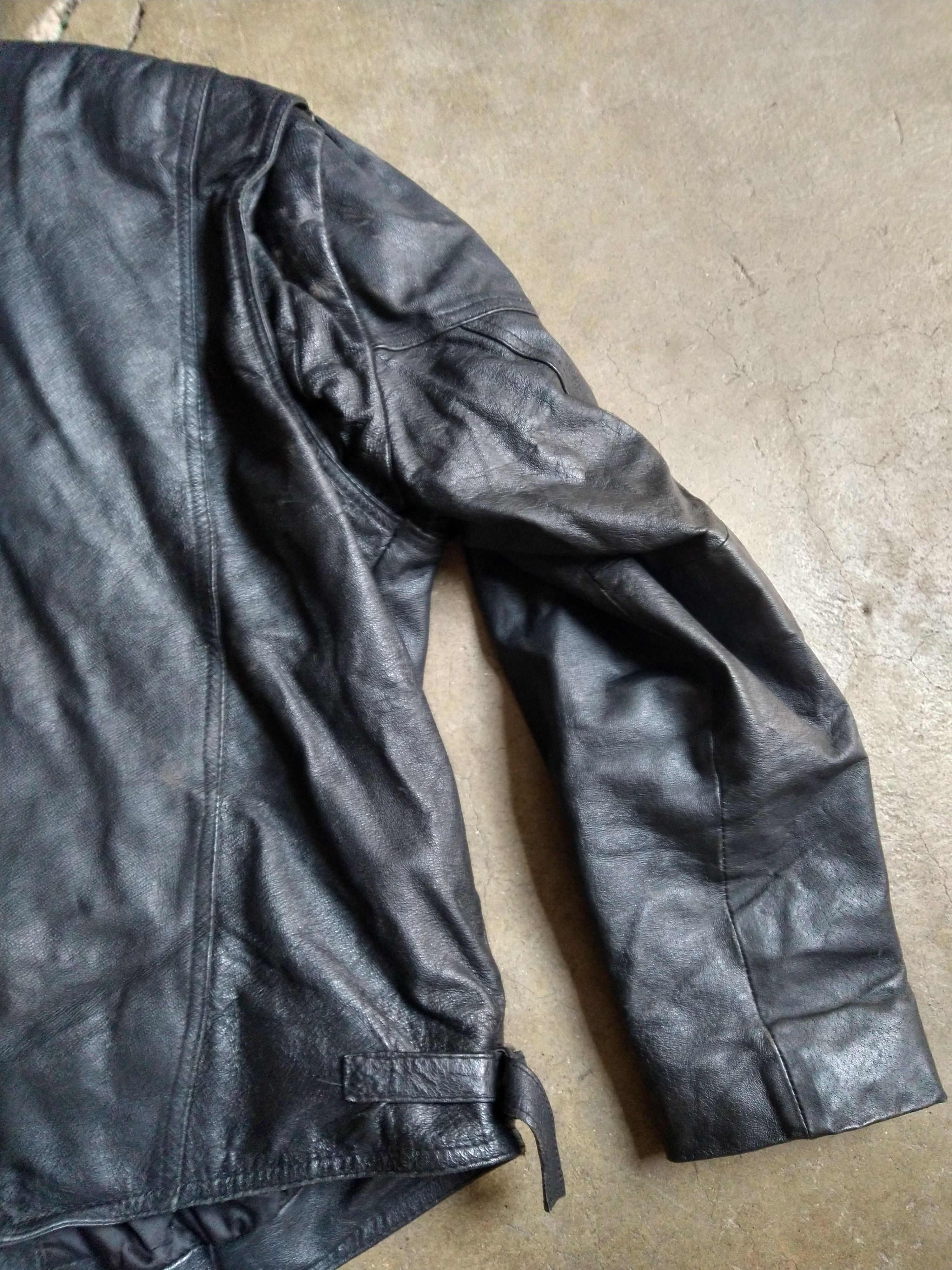 Genuine Leather Vintage Leather Biker Jacket Size Large Black Motorcycle Zip Size US L / EU 52-54 / 3 - 13 Thumbnail