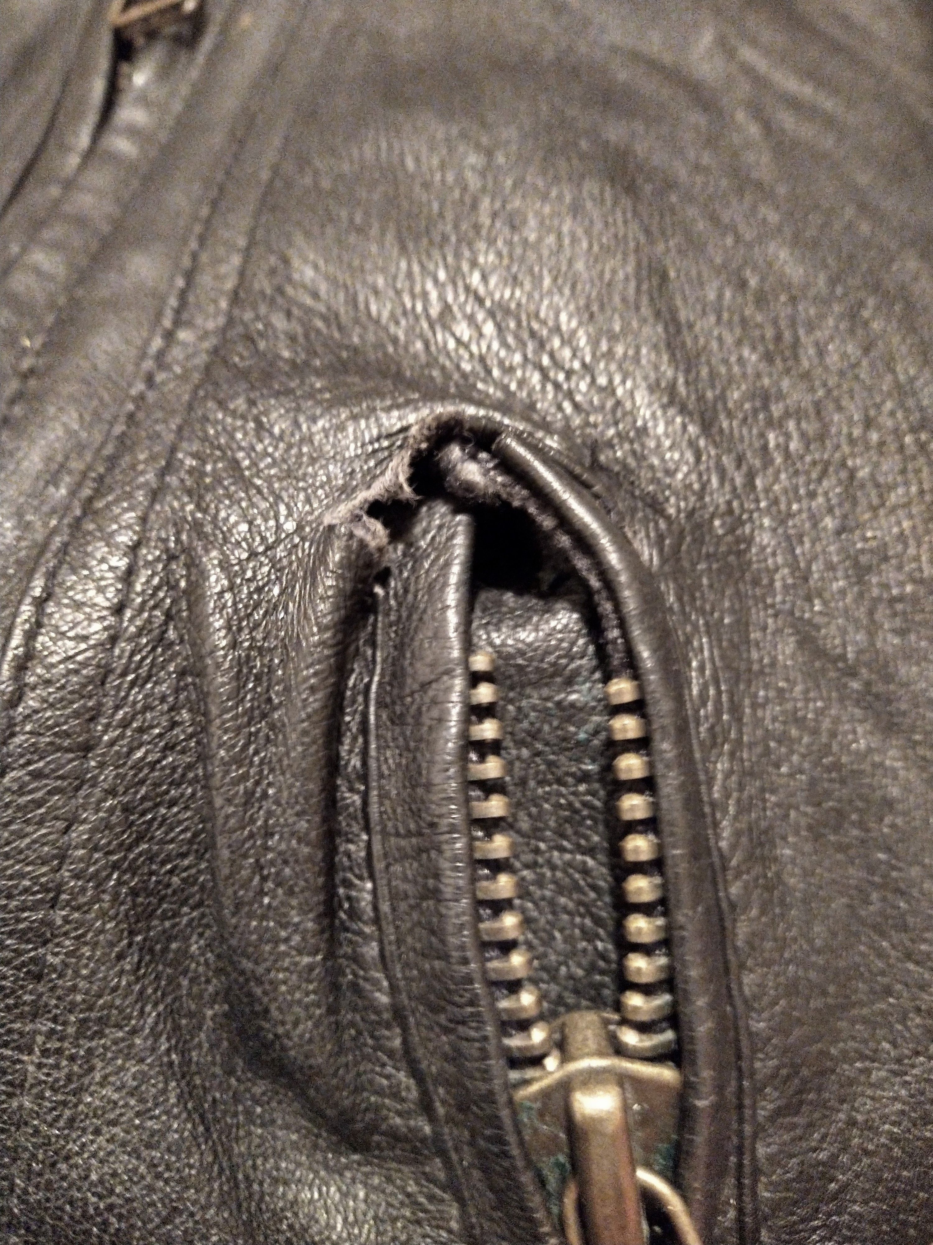 Genuine Leather Vintage Leather Biker Jacket Size Large Black Motorcycle Zip Size US L / EU 52-54 / 3 - 14 Thumbnail