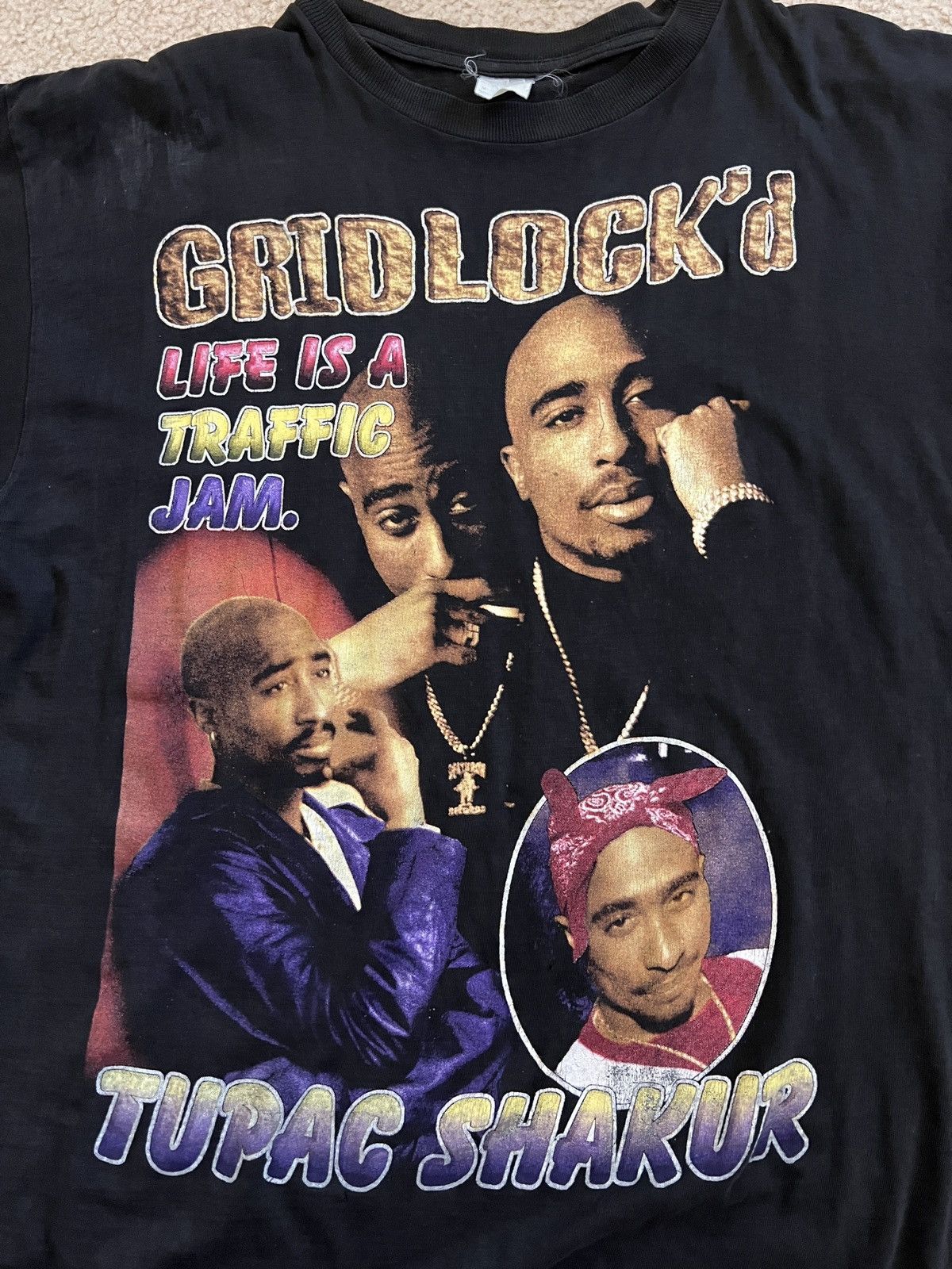 Vintage Tupac 2pac gridlock'd 1990s rap hip hop 90s tee