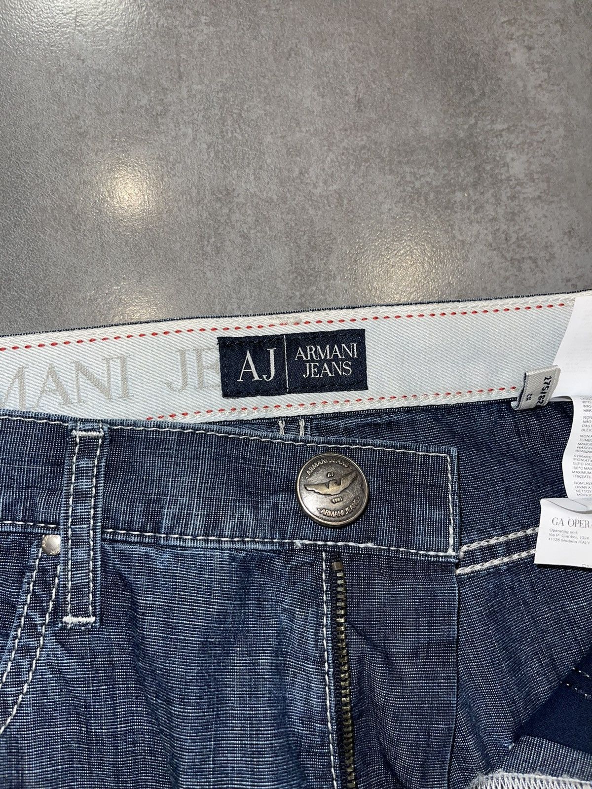 Emporio Armani !DS! Armani Jeans Big Logo Full Paint Indigo Denim Size US 32 / EU 48 - 18 Thumbnail