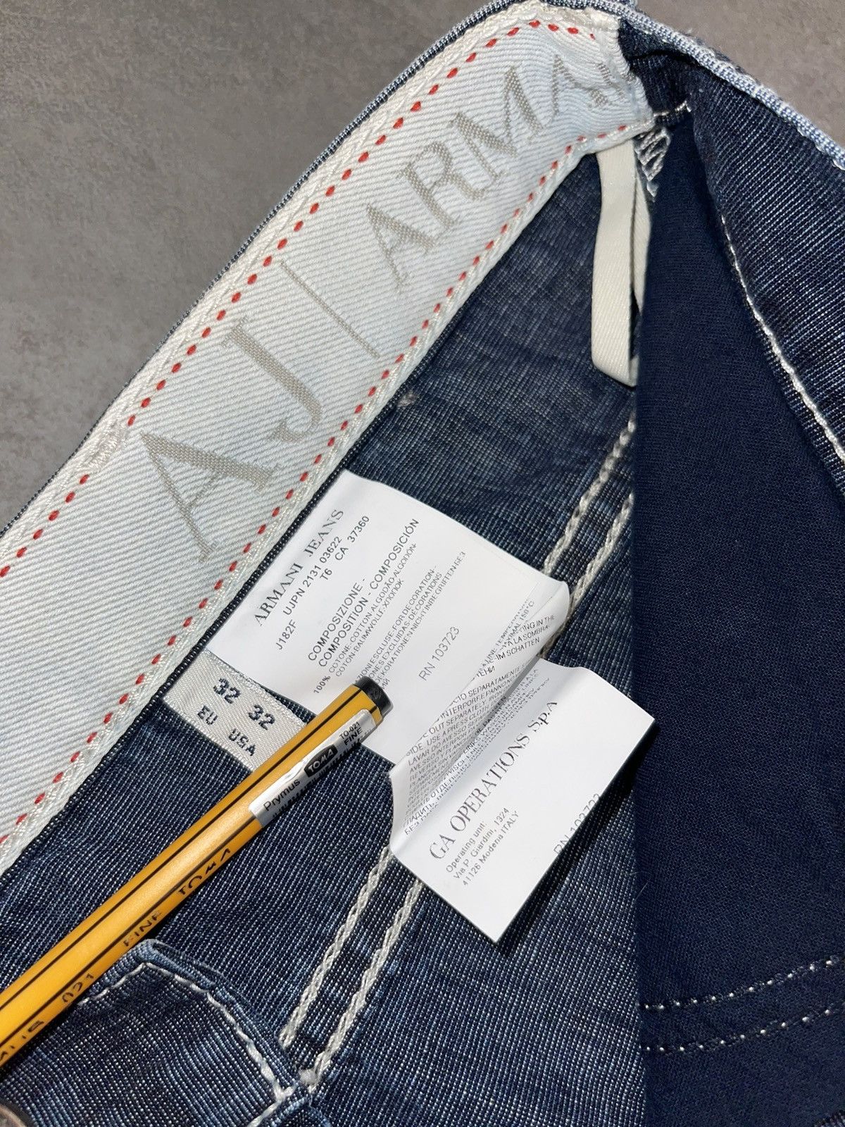 Emporio Armani !DS! Armani Jeans Big Logo Full Paint Indigo Denim Size US 32 / EU 48 - 19 Thumbnail
