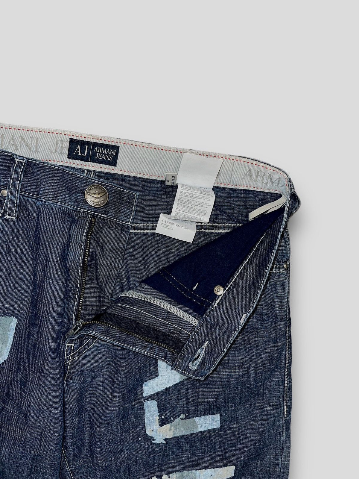 Emporio Armani !DS! Armani Jeans Big Logo Full Paint Indigo Denim Size US 32 / EU 48 - 17 Thumbnail