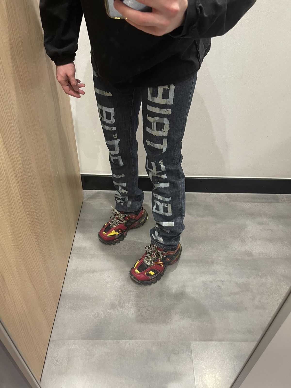 Emporio Armani !DS! Armani Jeans Big Logo Full Paint Indigo Denim Size US 32 / EU 48 - 3 Thumbnail