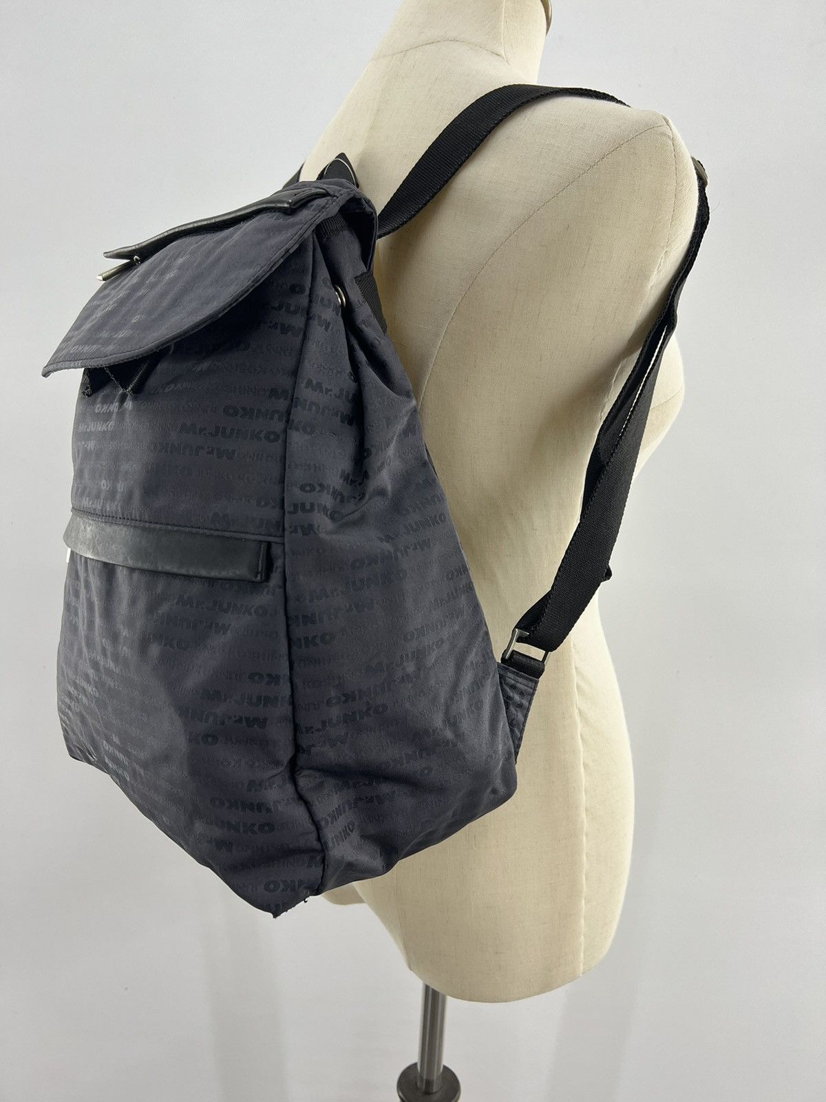 Mr. Junko Nylon Backpack Vintage Fashion Full printed Size ONE SIZE - 4 Thumbnail