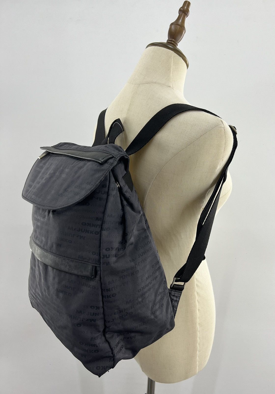 Mr. Junko Nylon Backpack Vintage Fashion Full printed Size ONE SIZE - 3 Thumbnail