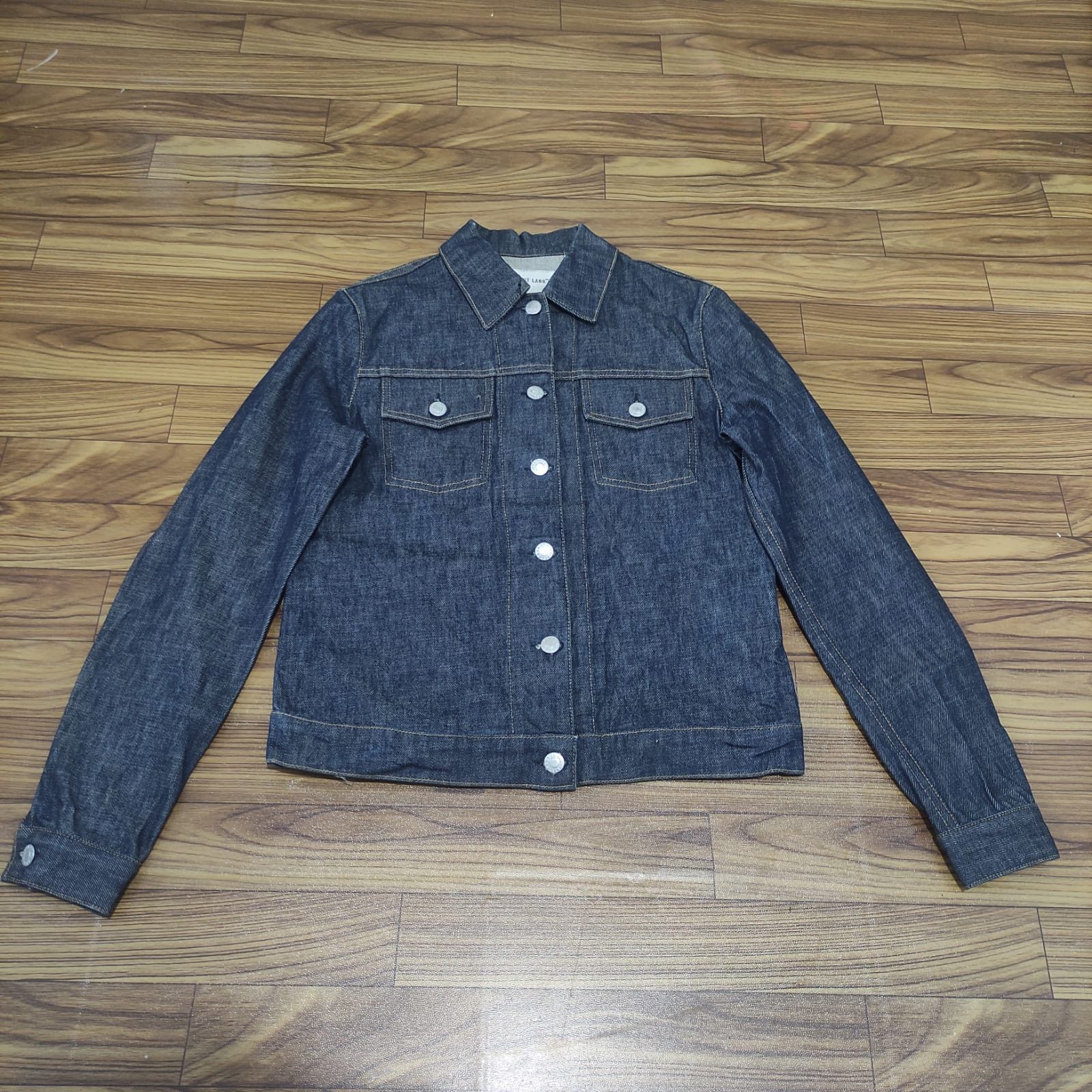 image of Helmut Lang Raw Denim Jacket in Indigo Blue, Men's (Size Medium)