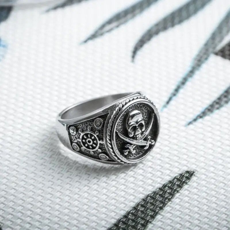 Jewelry × Vintage Double Knife Pirate Skull Ring Size ONE SIZE - 3 Thumbnail